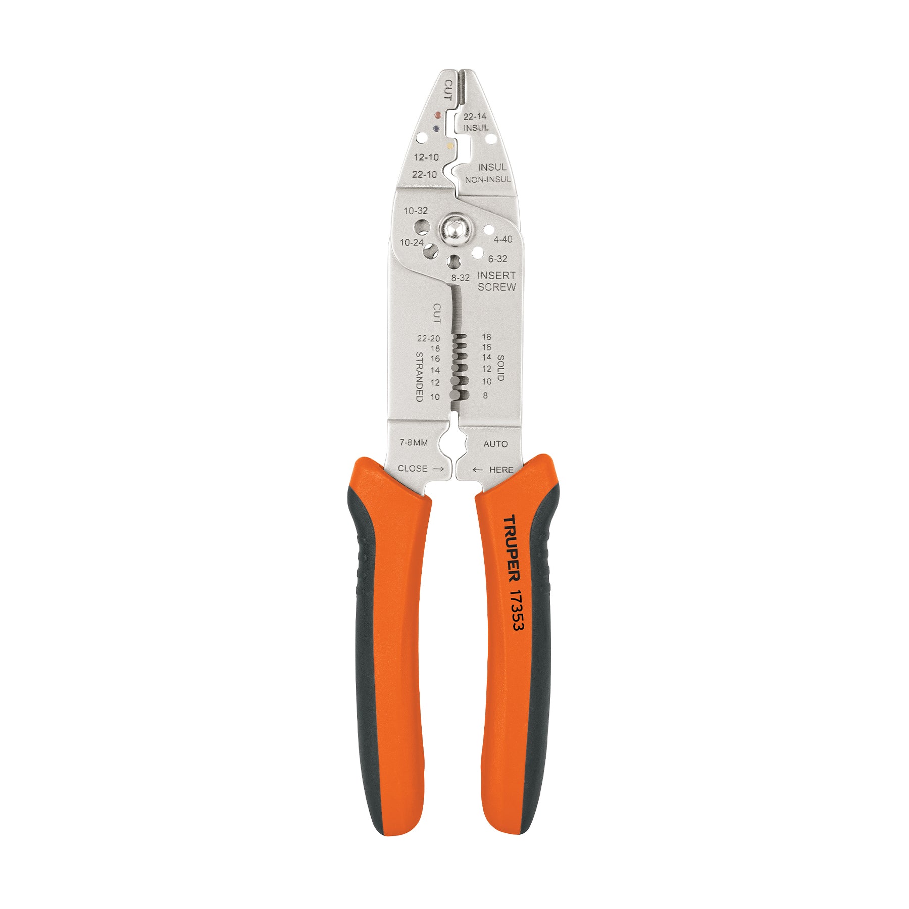 Pinza 9" pela cables, 26 a 10 AWG, Truper