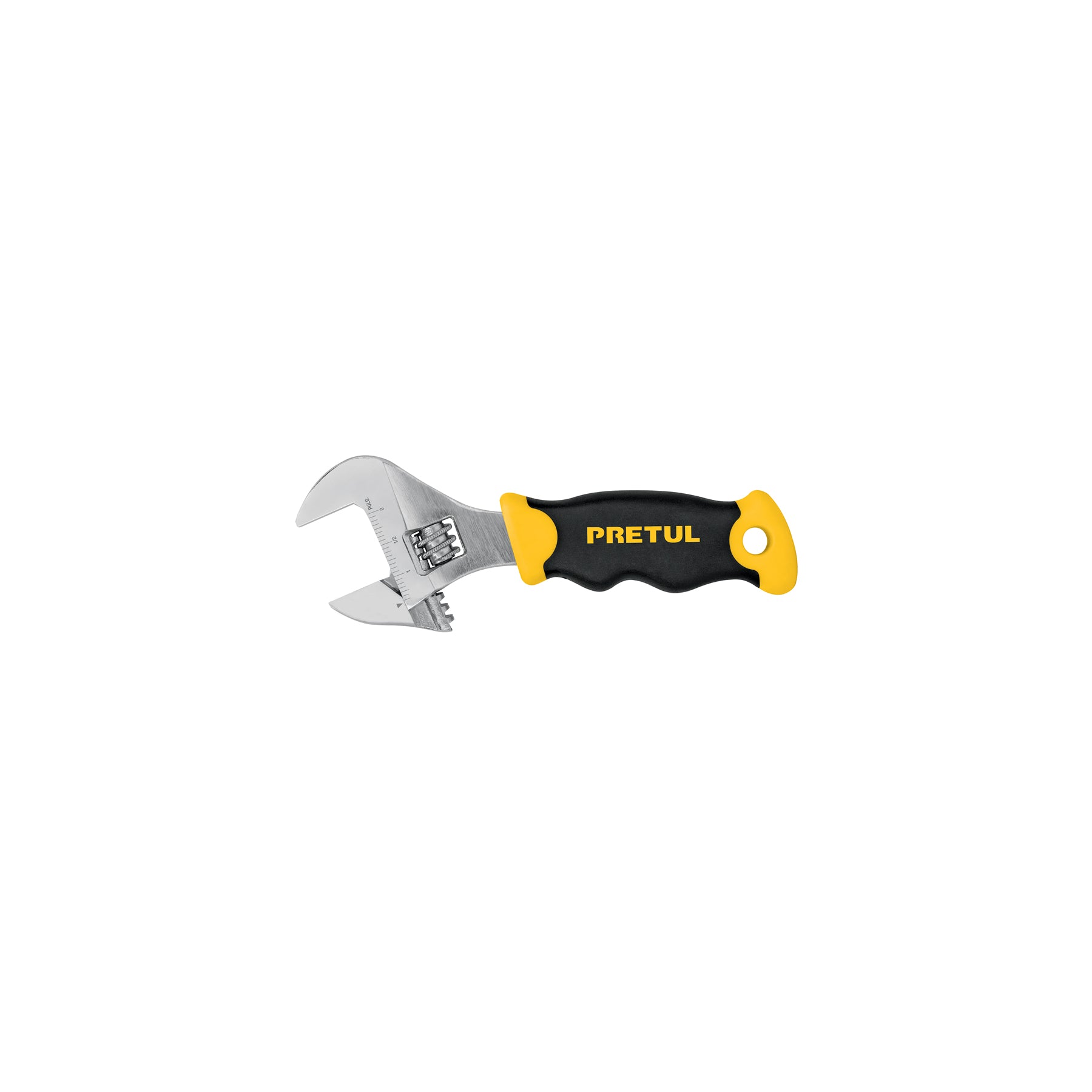 Llave ajustable (perico corto) 6" cromada con grip, Pretul