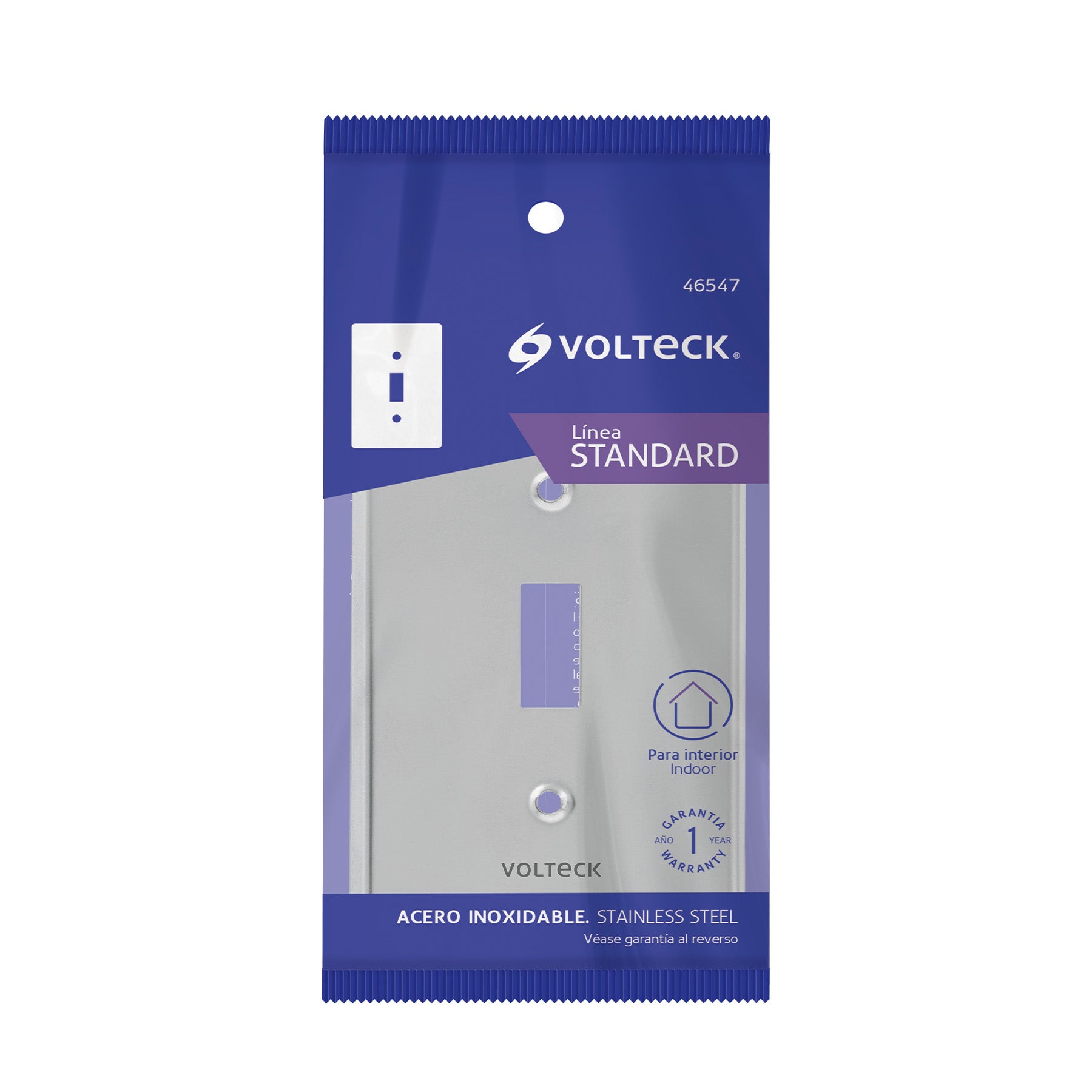 Placa de Acero inoxidable para interruptor vertical, Standard