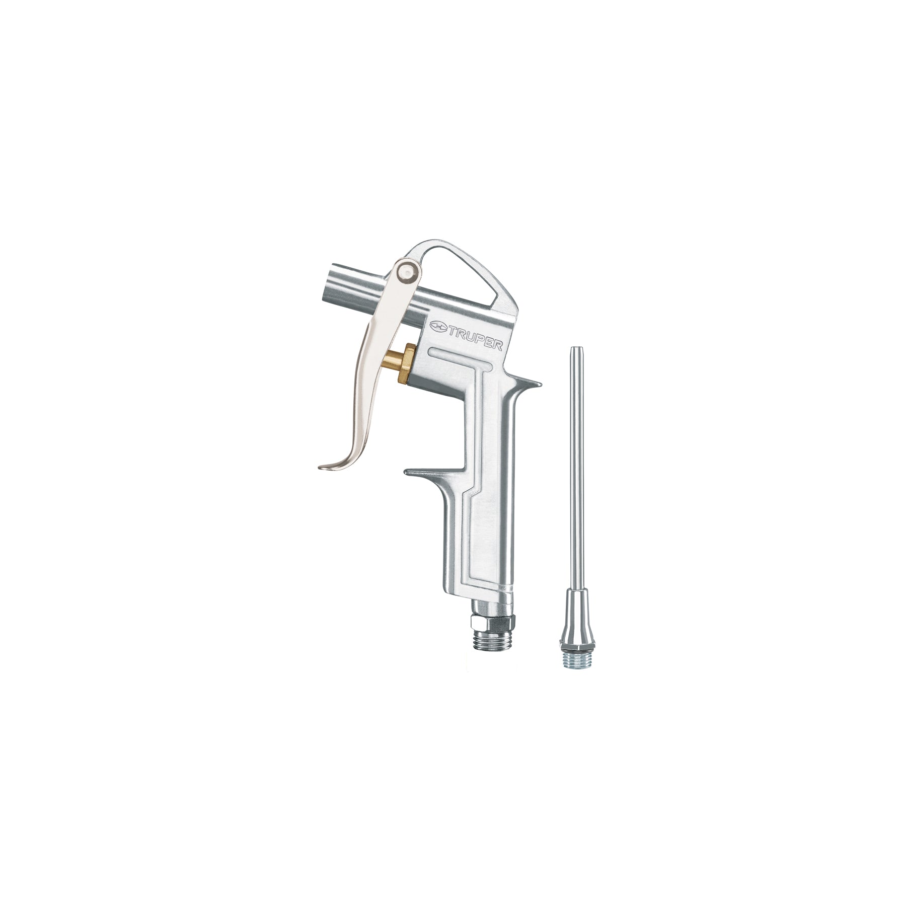 Pistola de aluminio para sopletear, boquilla ext 4",Truper