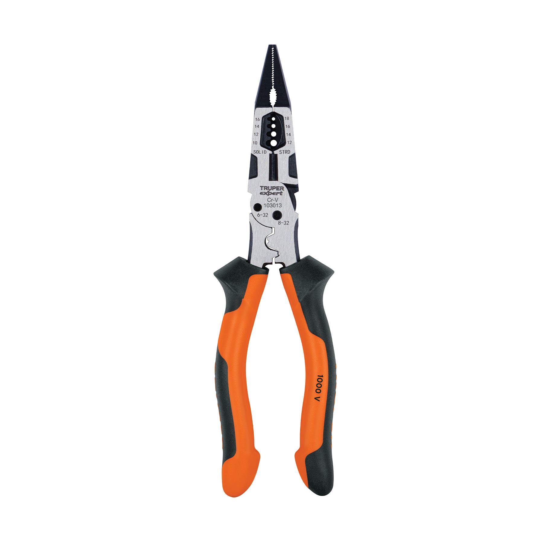 Pinza multiuso 8" punta larga, comfort grip, Truper Expert