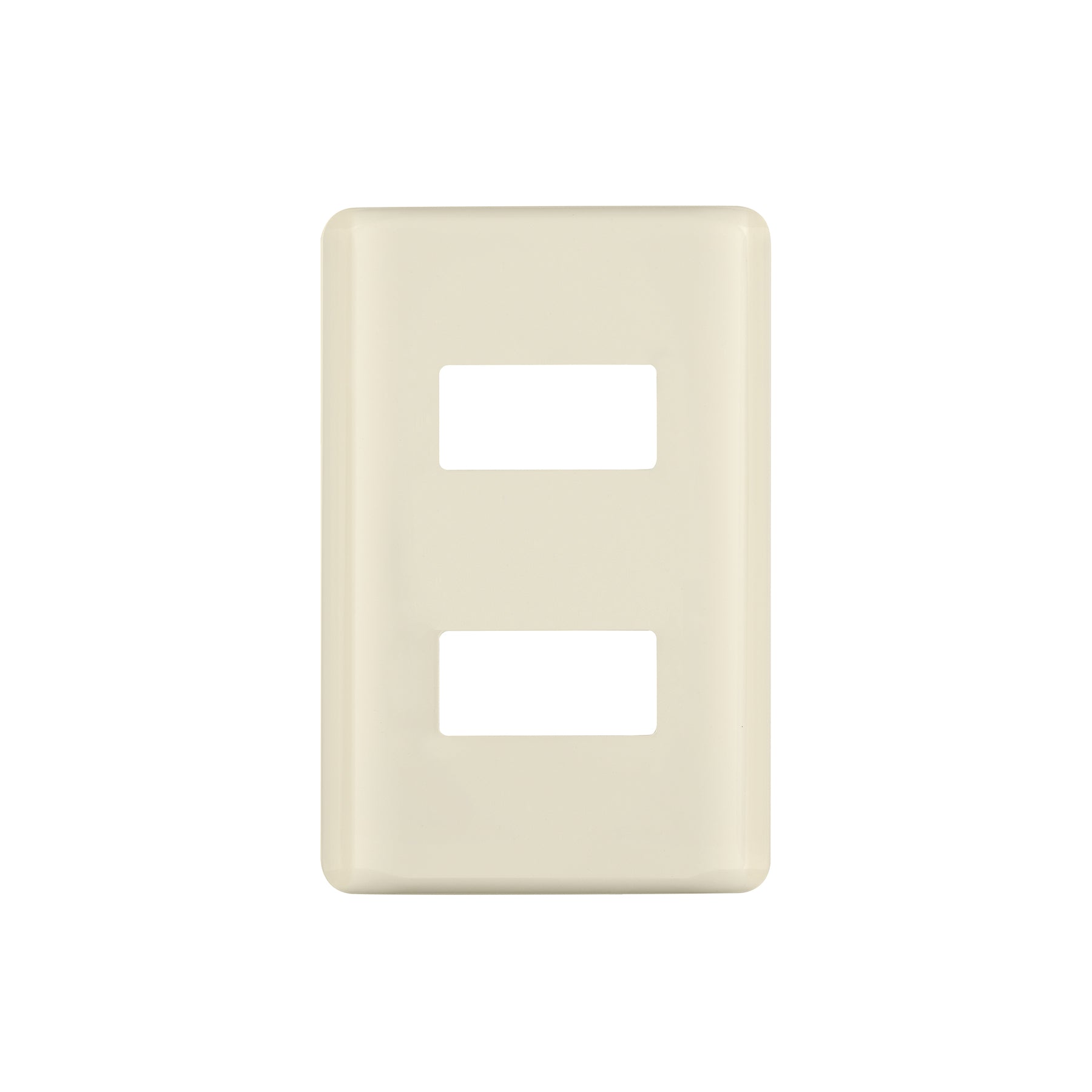 Placa 2 módeloulos, marfil, línea Volteck Basic