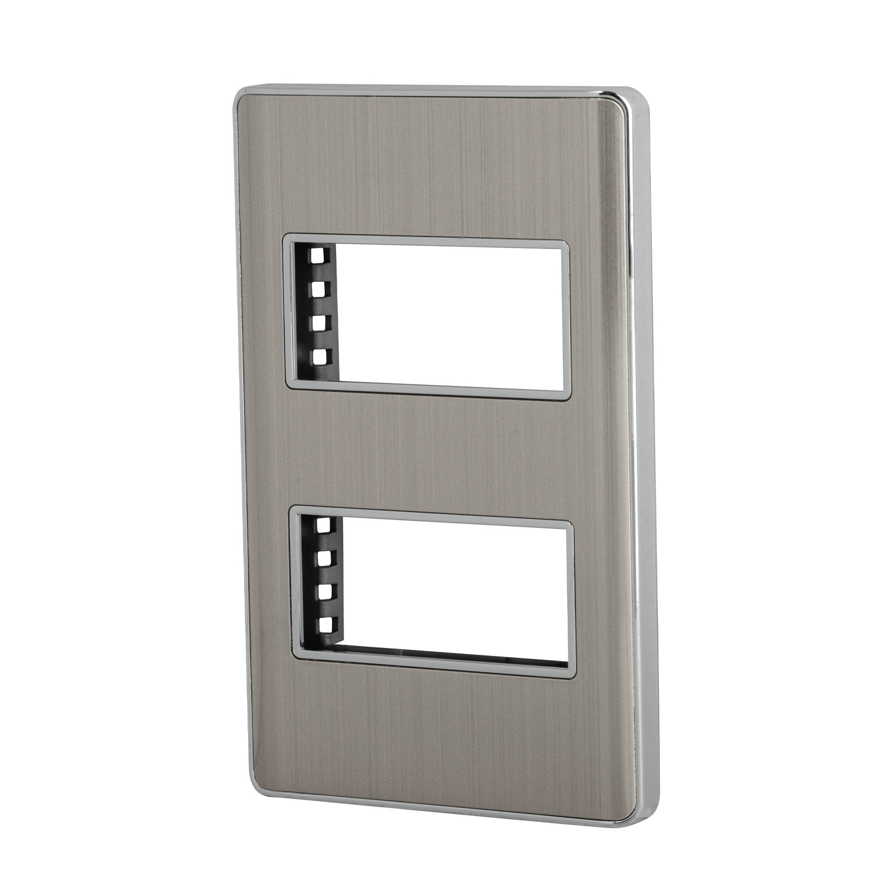 Placa de acero inox con 2 ventanas 1 módeloulo, línea Lisboa