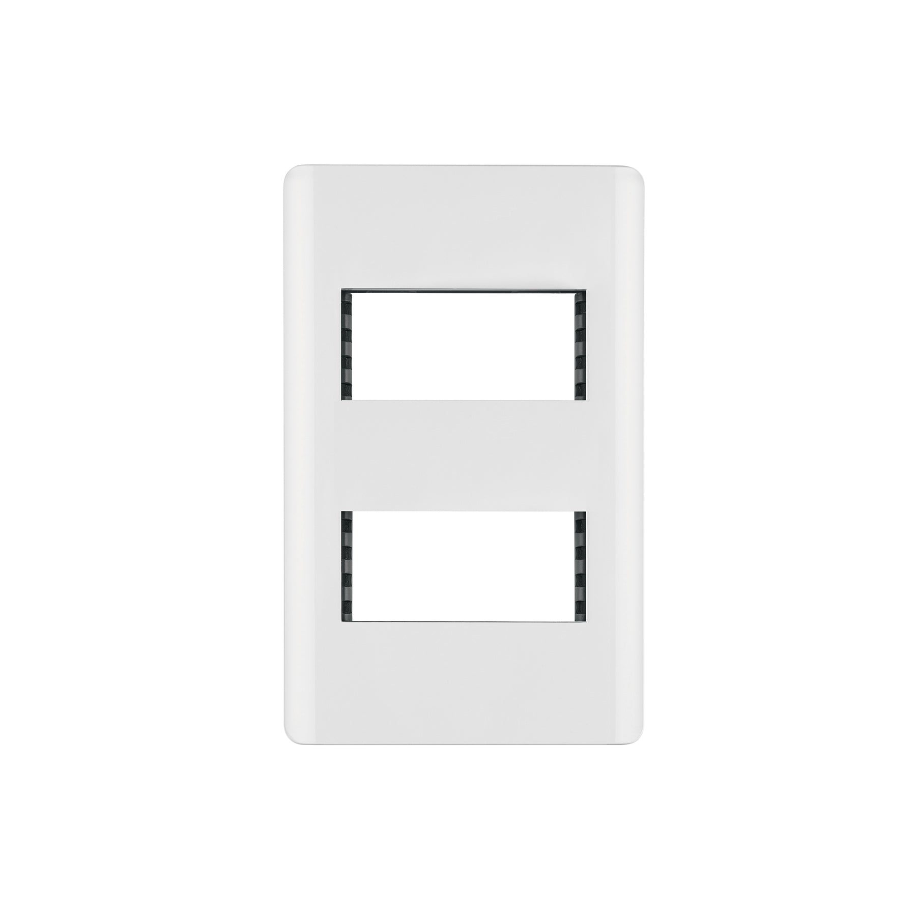 Placa blanca de 2 ventanas 1 módulo, línea Lisboa, Volteck, PPDO-LB, 47937