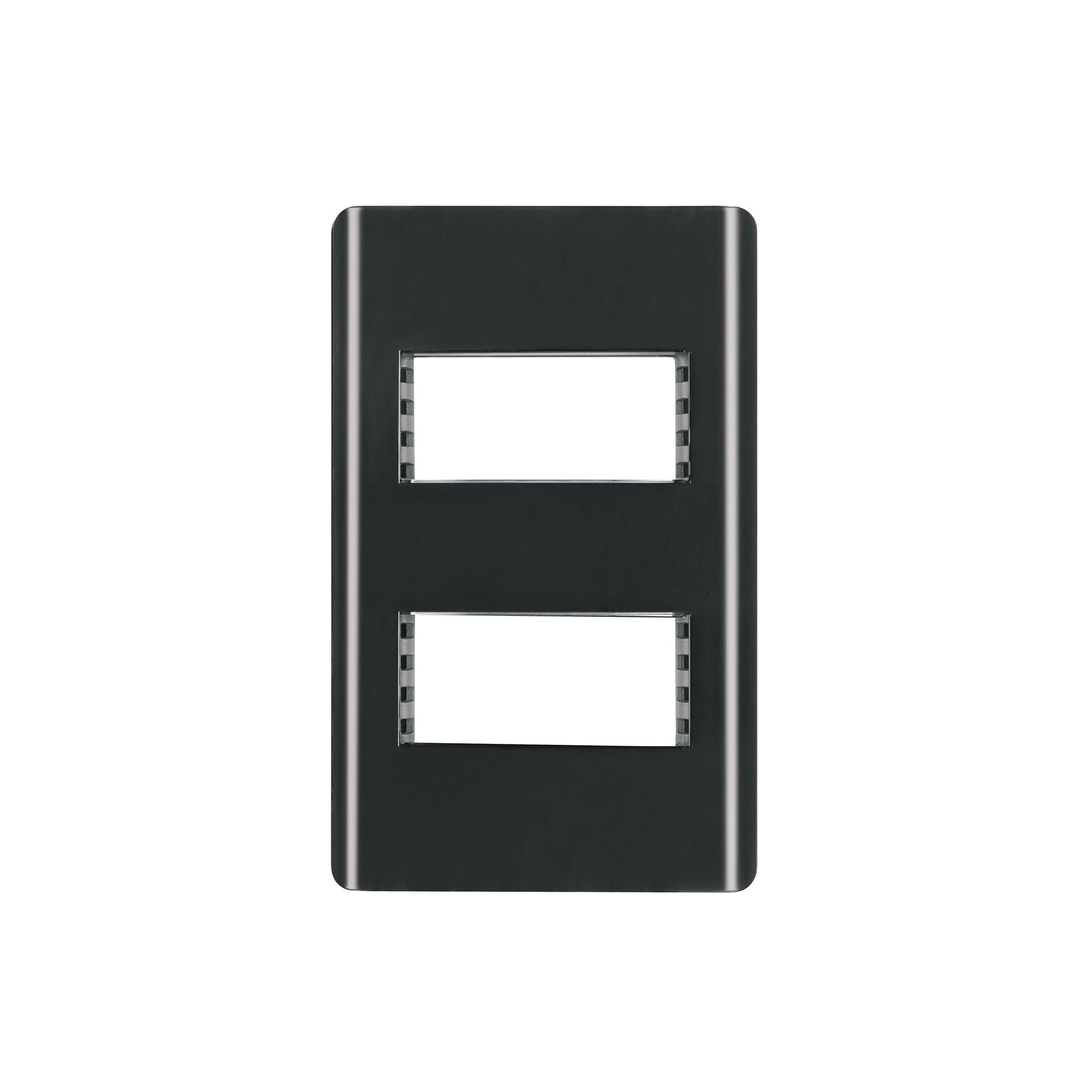 Placa negra de 2 ventanas 1 módulo, línea Lisboa, Volteck, PPDO-LN, 47870