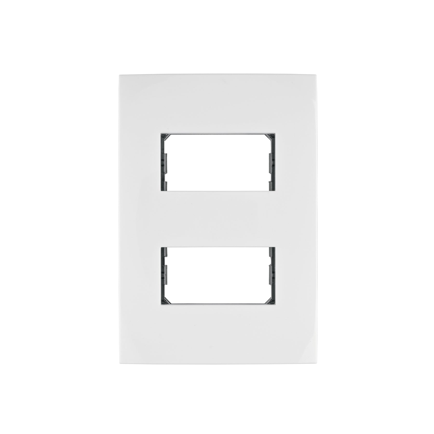 Placa 2 módulos de ABS, línea Oslo, color blanco, Volteck, PPDO-OB, 48304