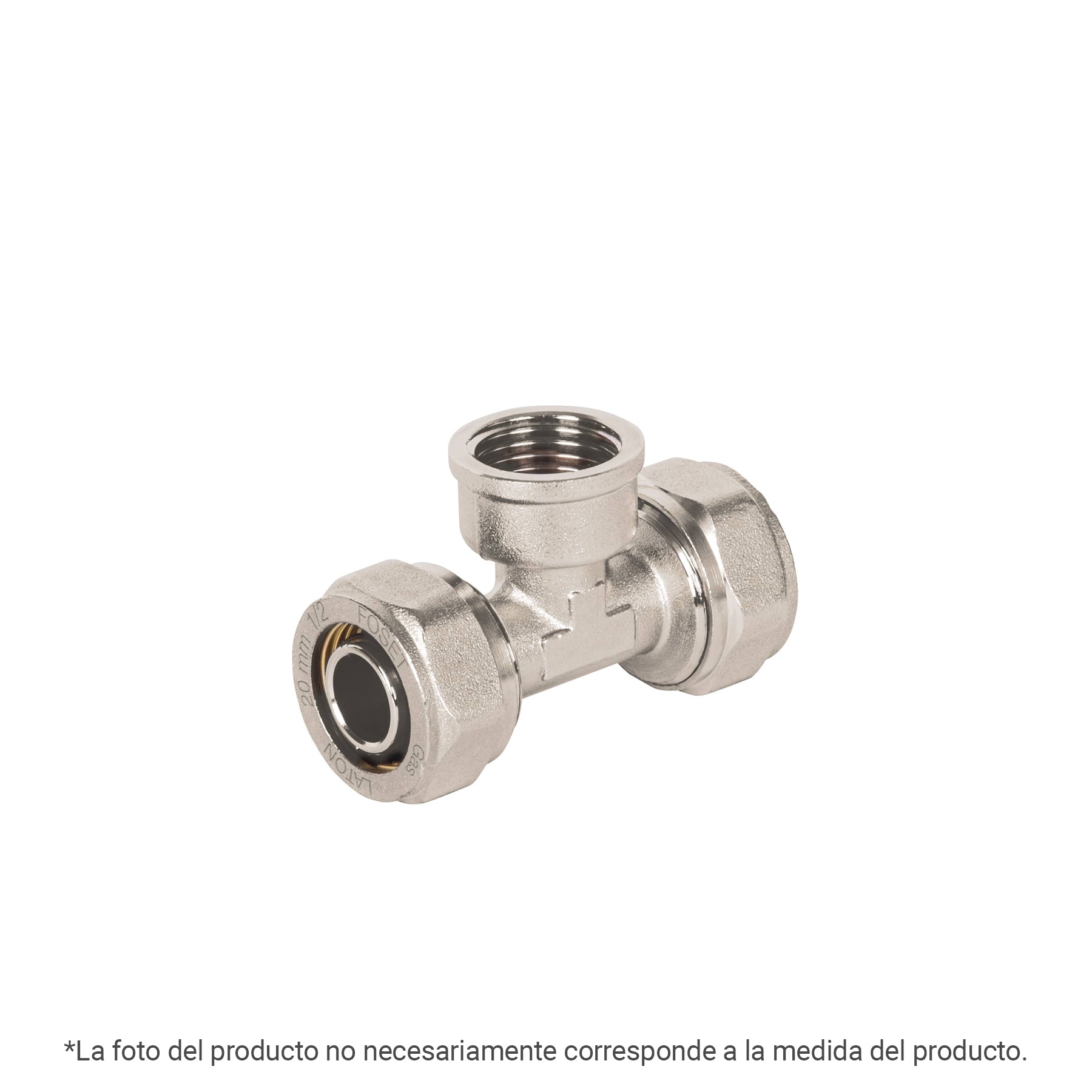 Tee para PEALPE,3/8x1/2x3/8",con rosca hembra central, Foset