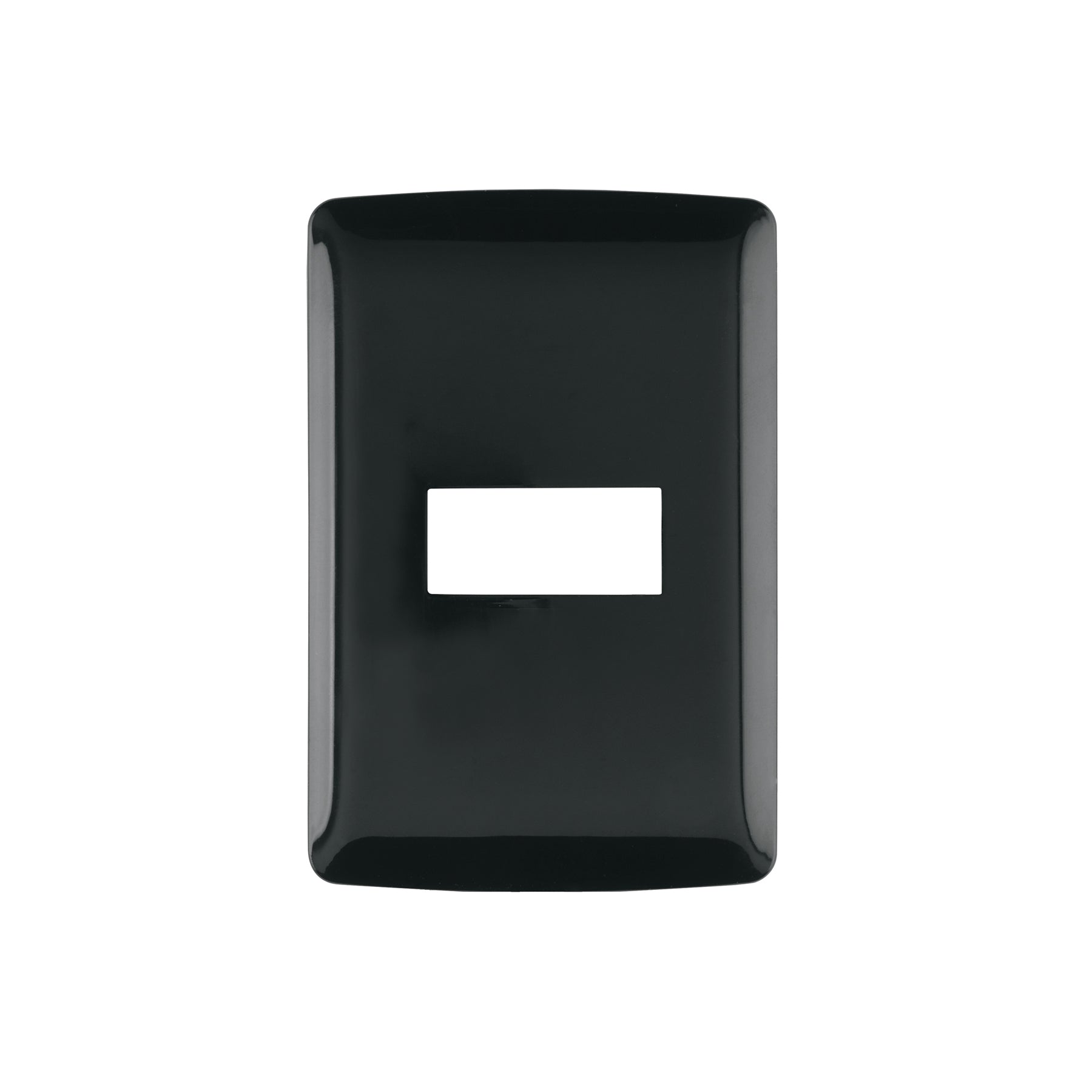 Placa 1 módulo, Italiana, color negro, Volteck, PPSE-IN, 40136