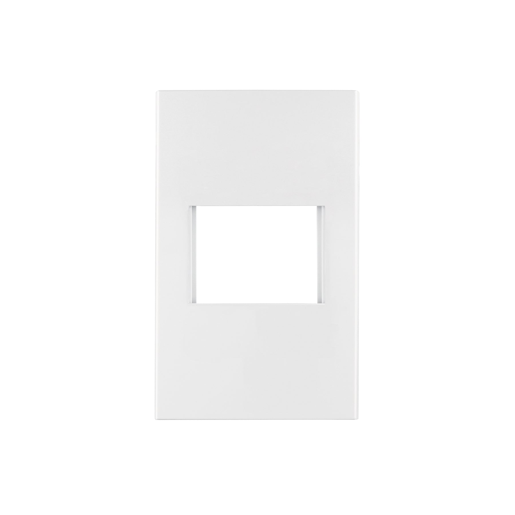 Placa 1 ventana, 1.5 módeloulos, línea Española, color blanco