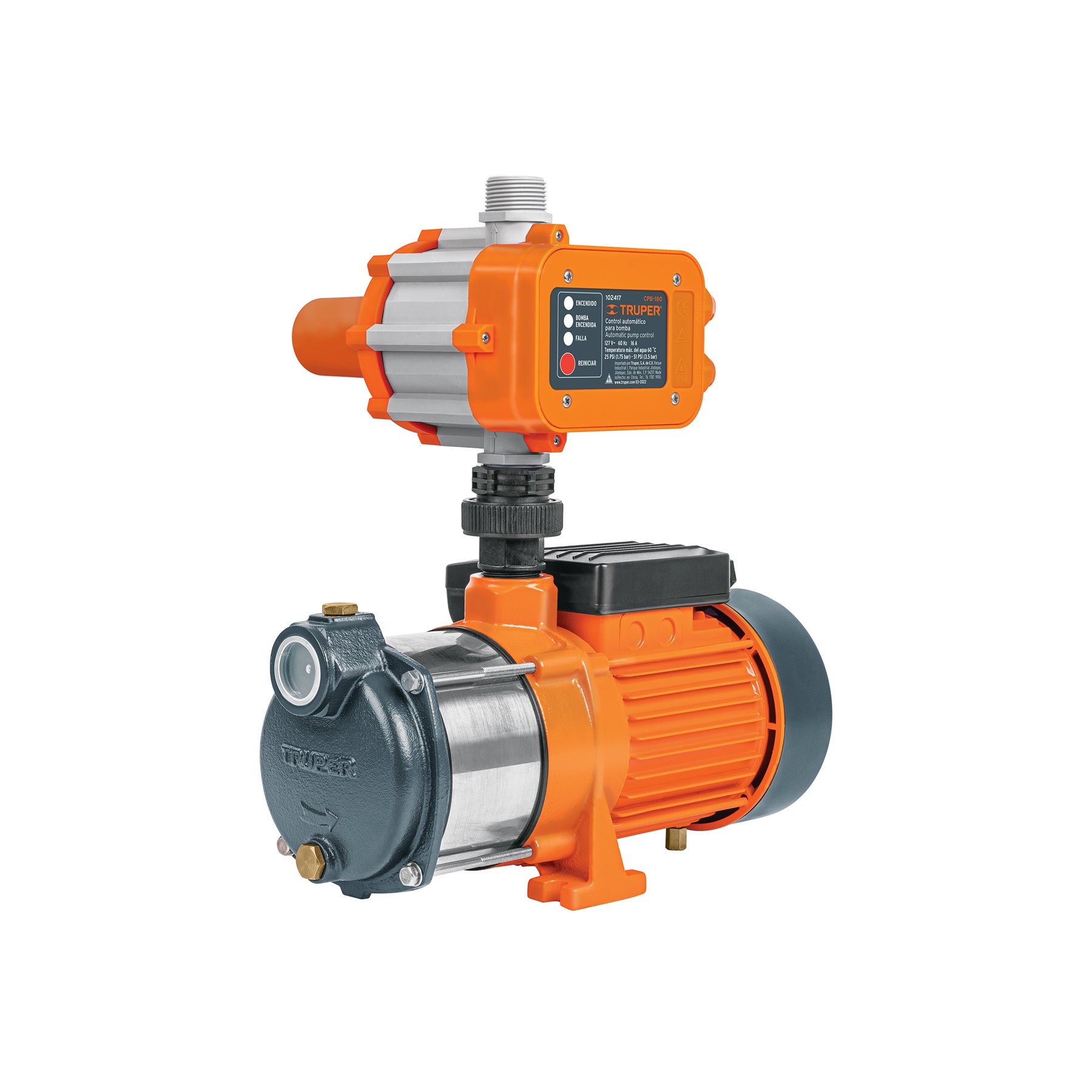 Bomba presurizadora multietapas 1/2 HP con control, Truper