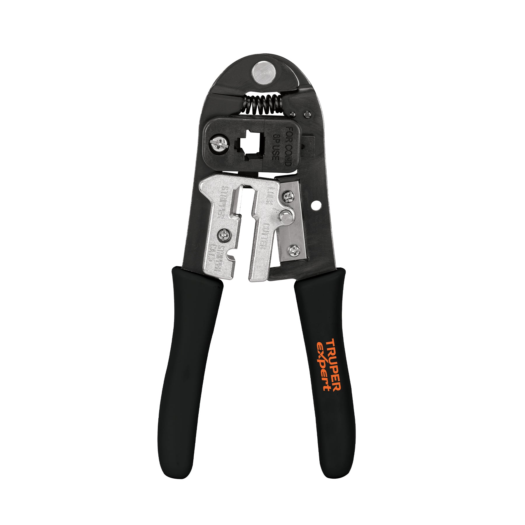 Pinza 8" ponchadora para cables RJ-45, 8 contactos, Truper
