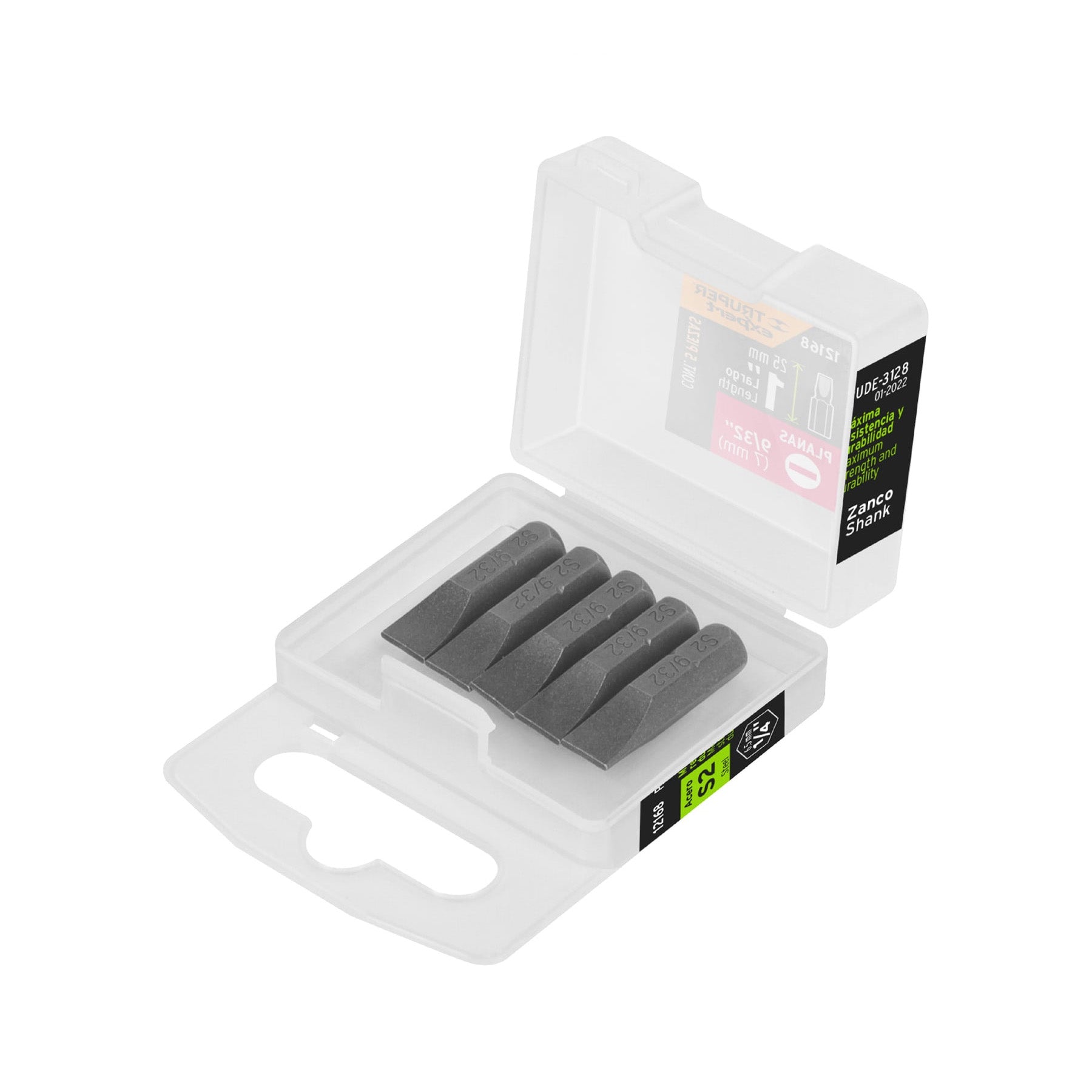 Estuche con 5 puntas planas de 9/32" largo 1", Truper Expert