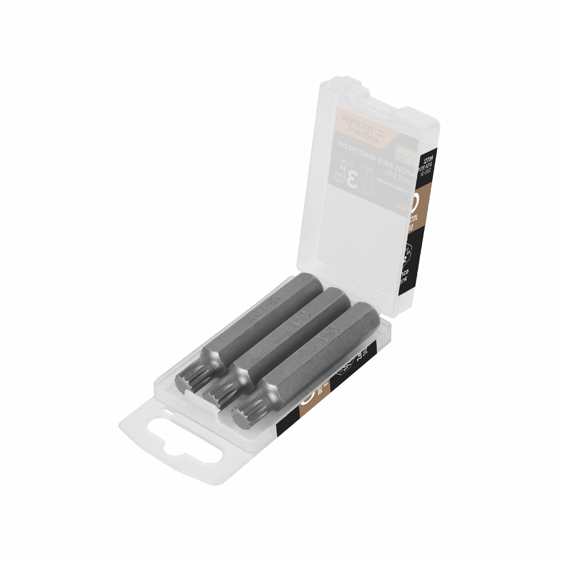 Estuche con 3 puntas bristol M10 largo 3", Truper Expert