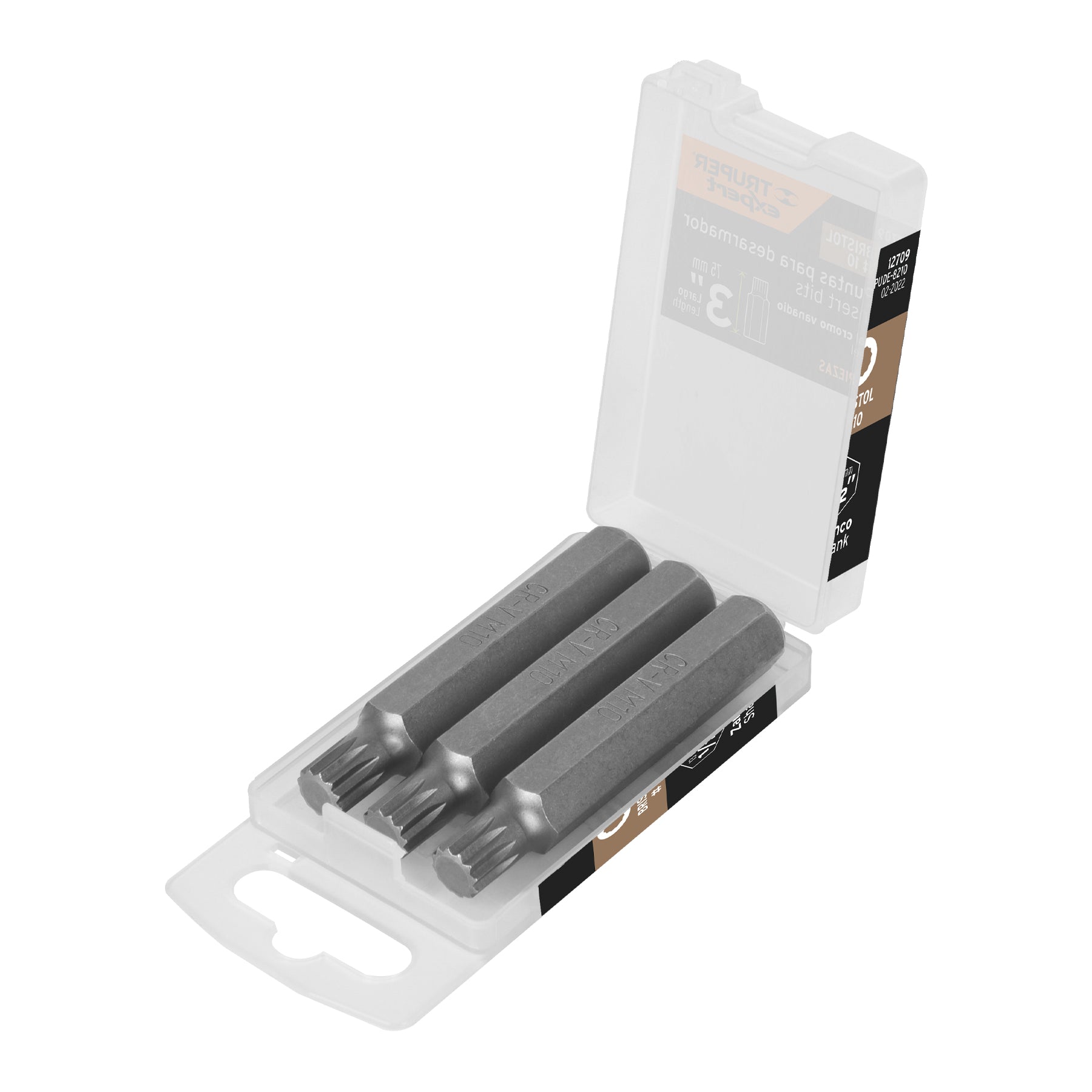Estuche con 3 puntas bristol M10 largo 3", Truper Expert