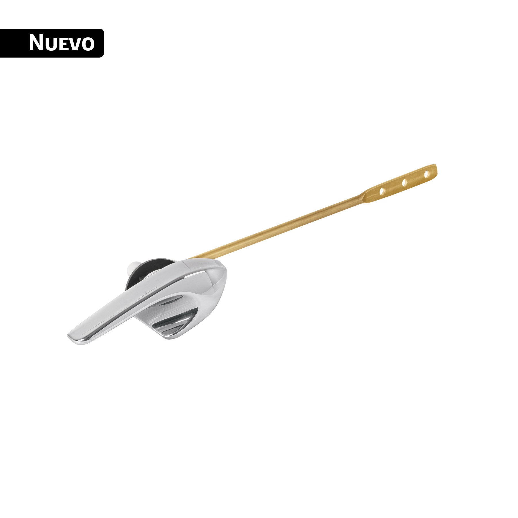Palanca frontal metálica cromada robusta para WC, Foset