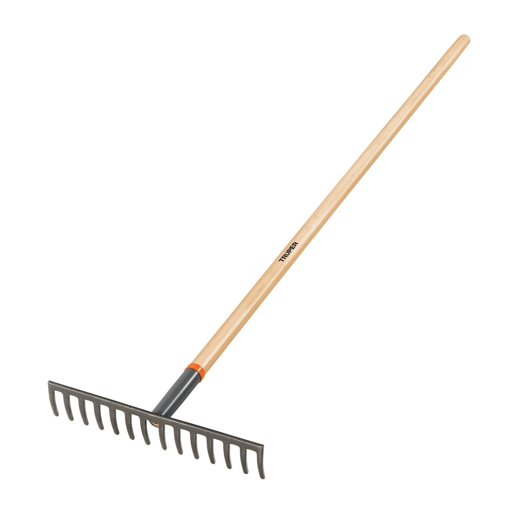 Rastrillo recto de 14 dientes, mango de 54", Truper
