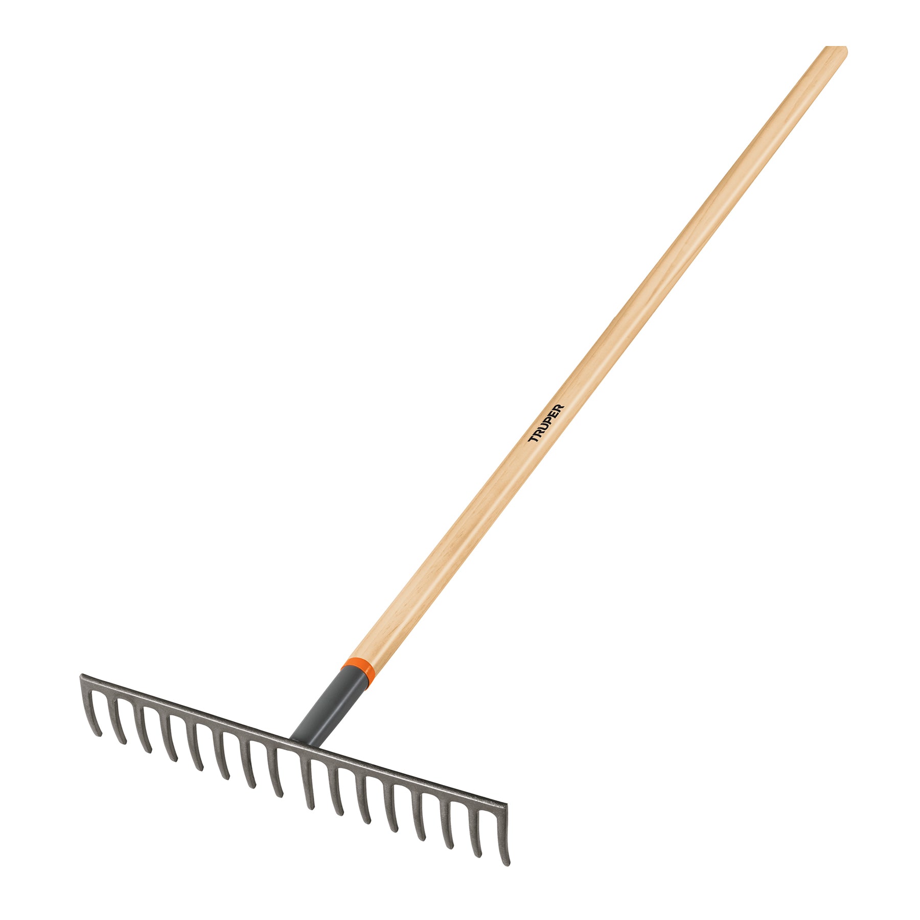 Rastrillo recto de 16 dientes, mango de 60", Truper