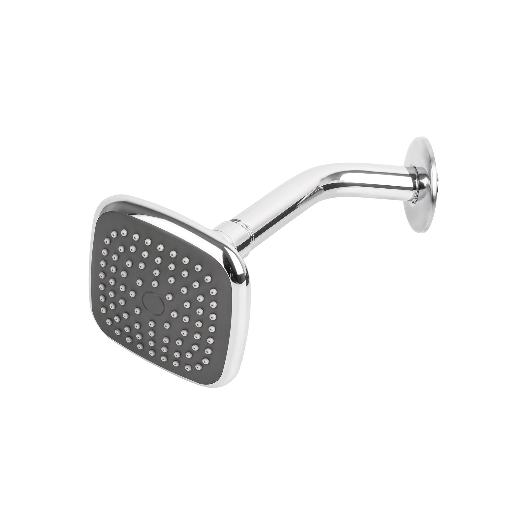 Regadera cuadrada 3-3/4" brazo y chapetón de acero, Basic