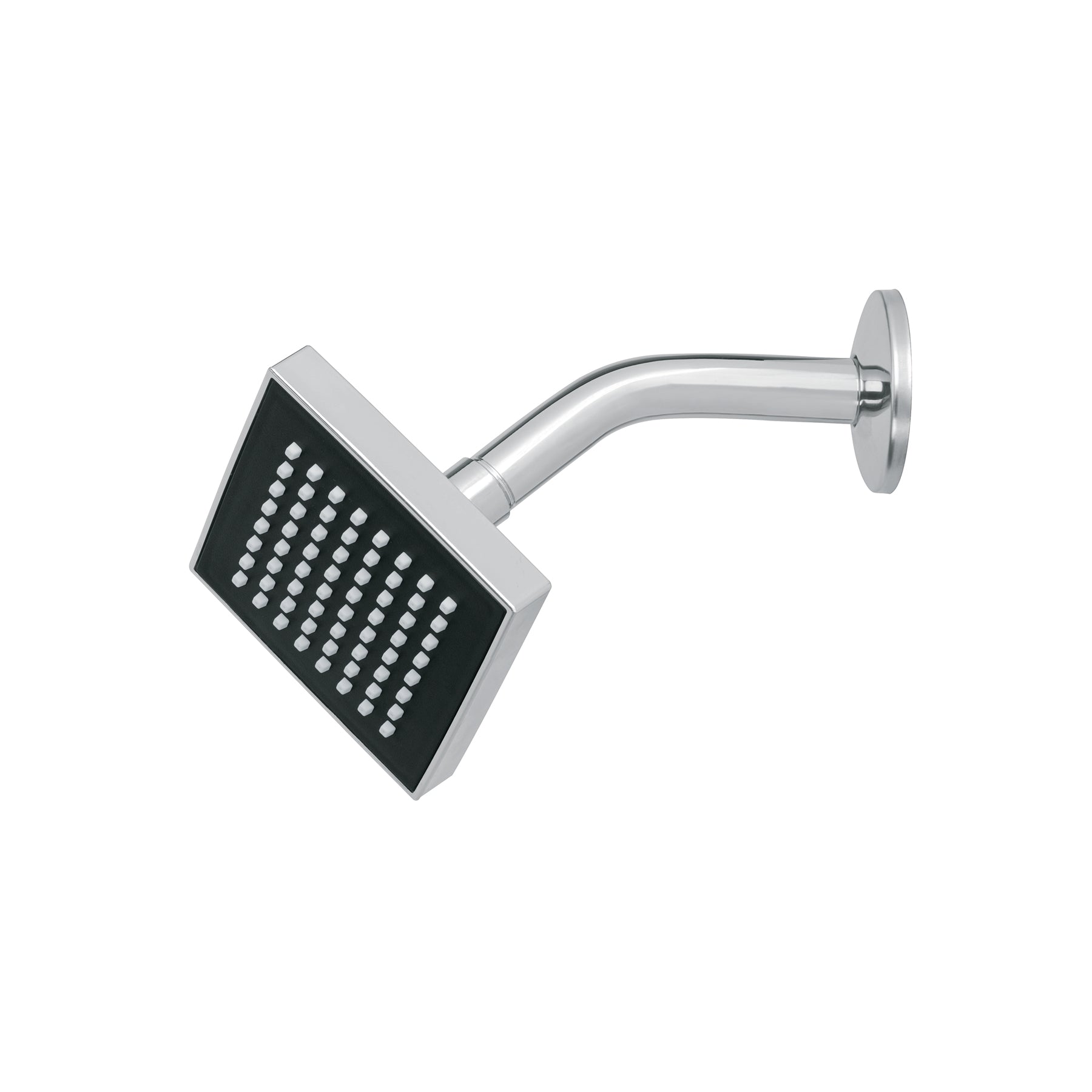 Regadera cuadrada 4", ABS, con brazo y chapetón, cromo, AQUA, Foset, R-403, 46732