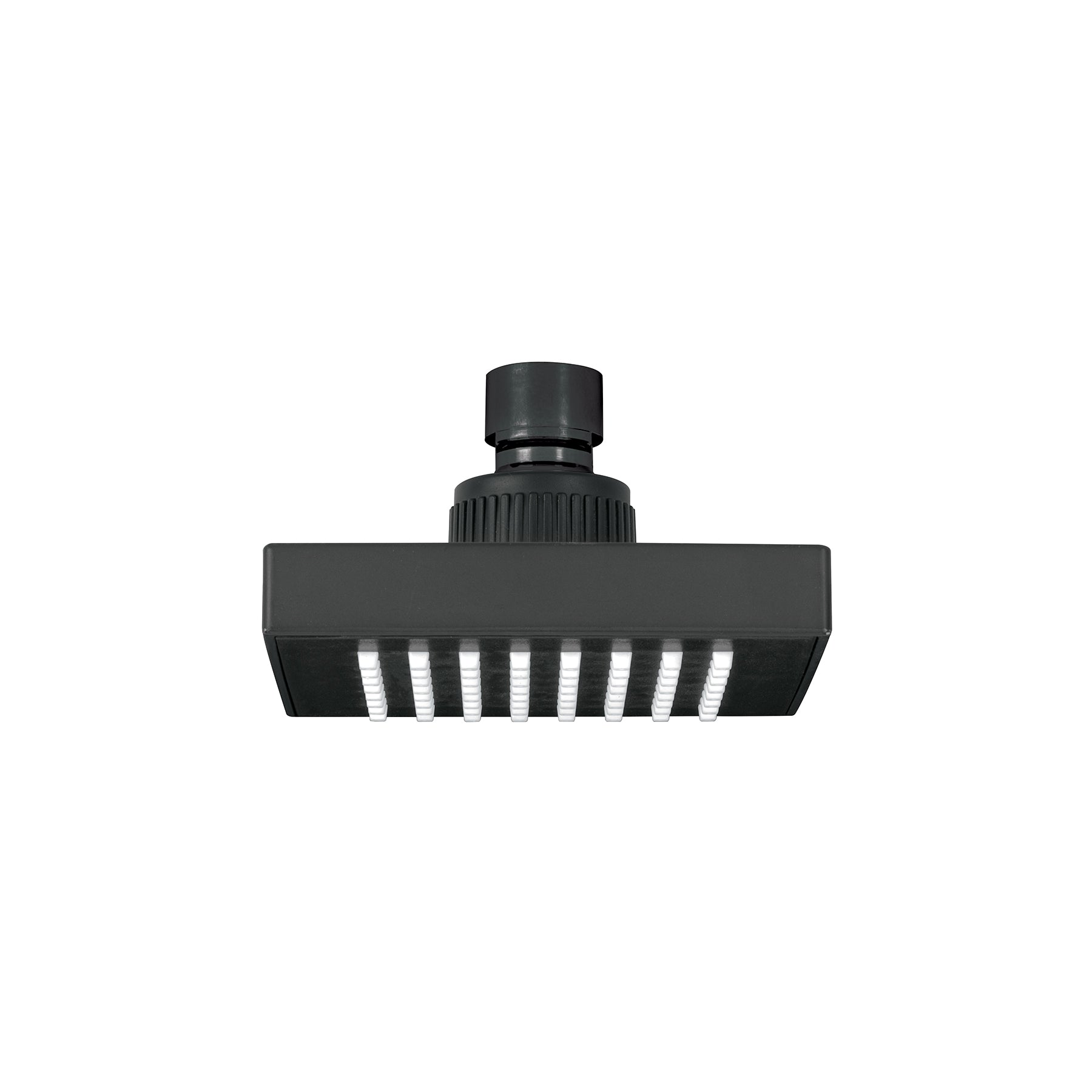 Regadera cuadrada ABS 4" acabado negro mate sin brazo, Foset
