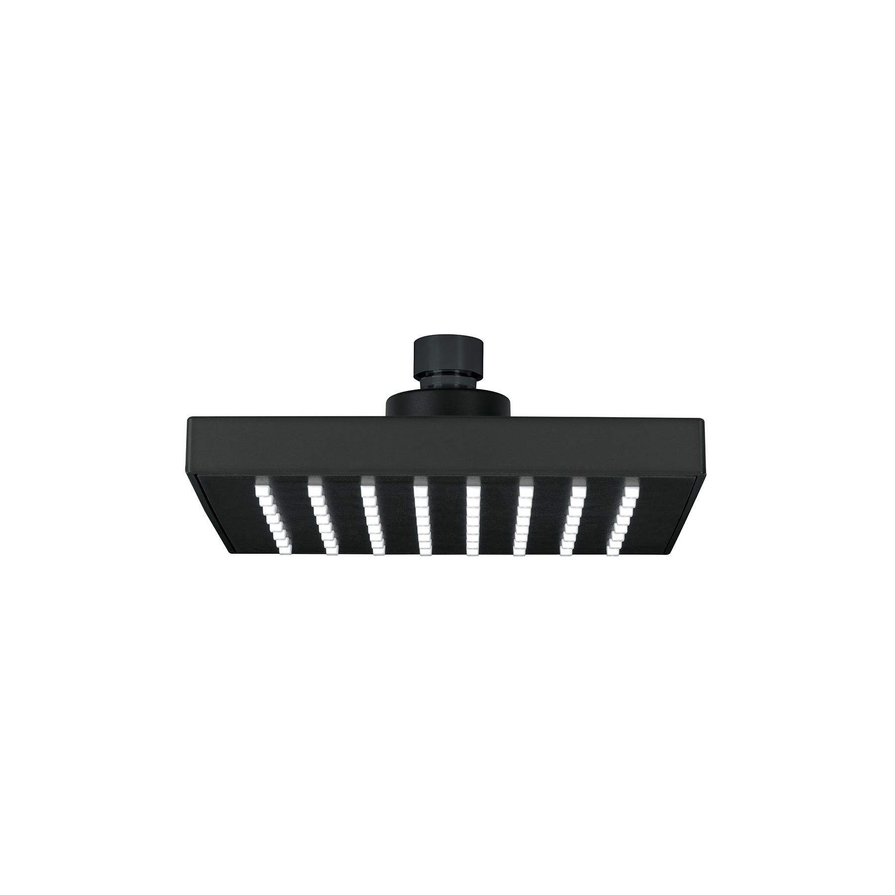 Regadera cuadrada ABS 6" acabado negro mate sin brazo, Foset