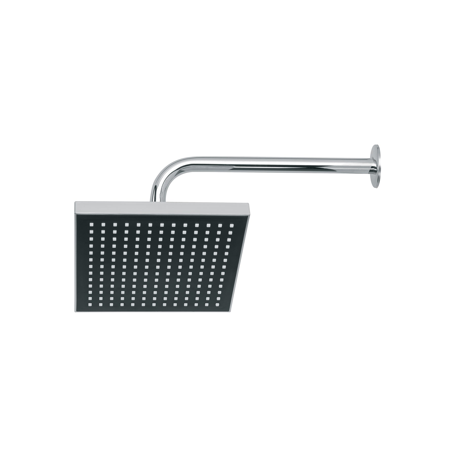 Regadera cuadrada 8", ABS, con brazo y chapetón, cromo, AQUA, Foset, R-405, 46736