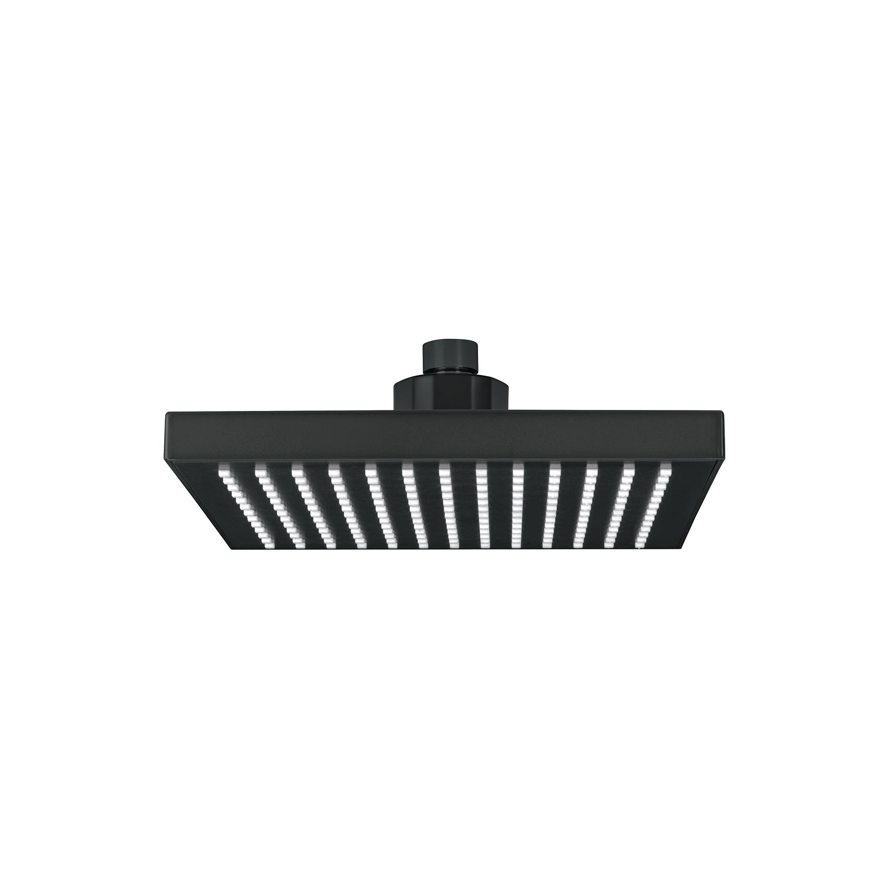 Regadera cuadrada ABS 8" acabado negro mate sin brazo, Foset