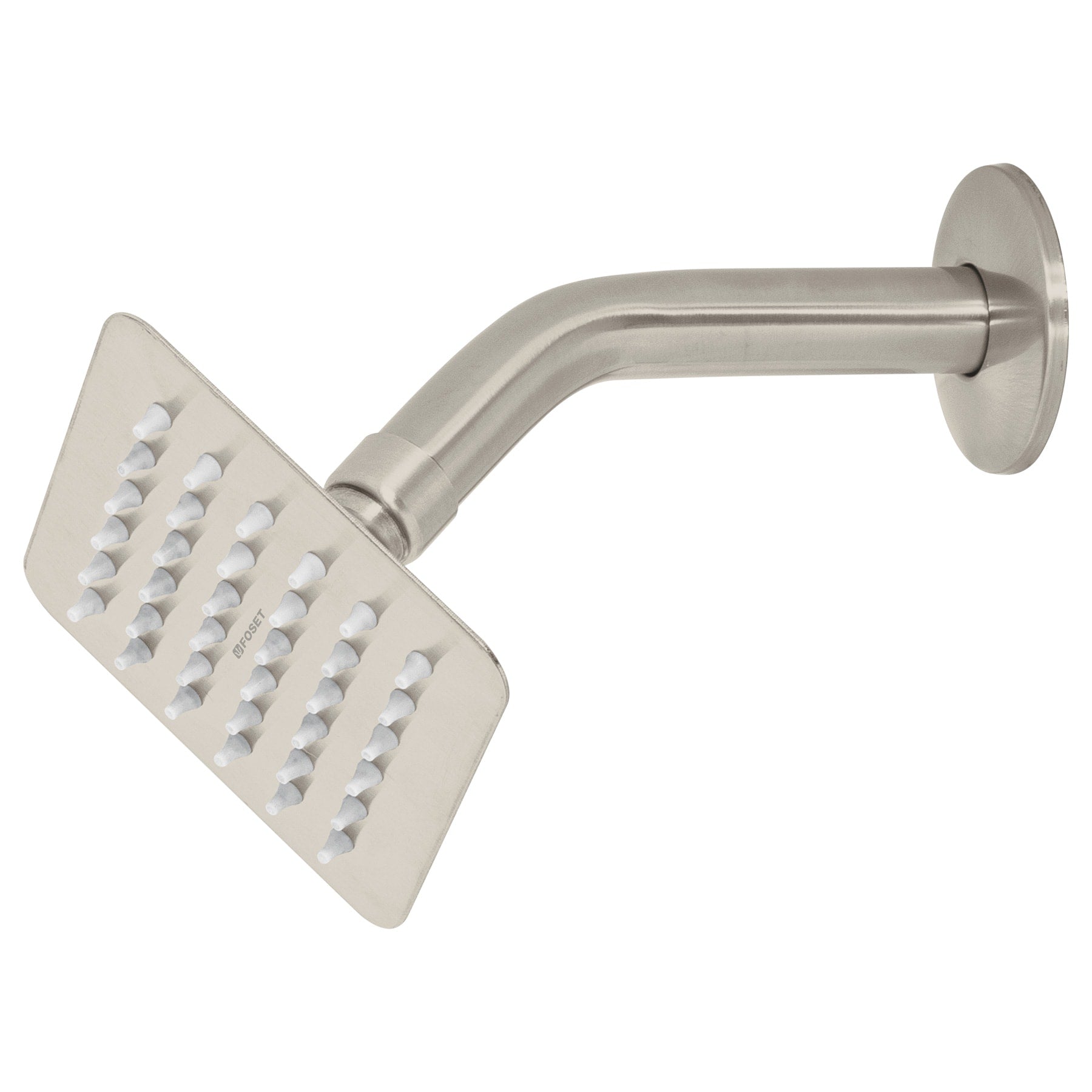 Regadera cuadrada 4", acero inoxidable , con brazo, satín, TÚBIG, Foset, R-413N, 47740