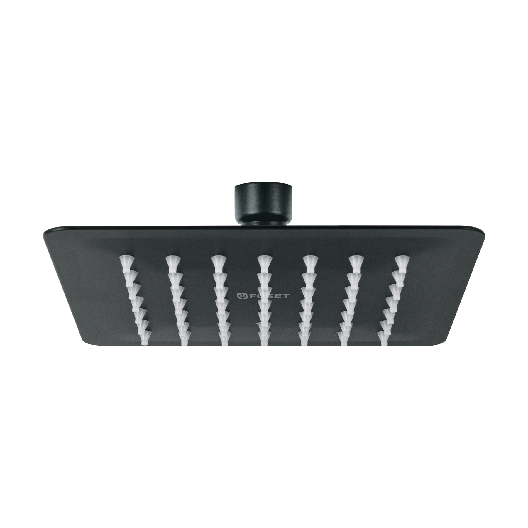 Regadera cuadrada 6", acero inoxidable sin brazo, negro, Túbig
