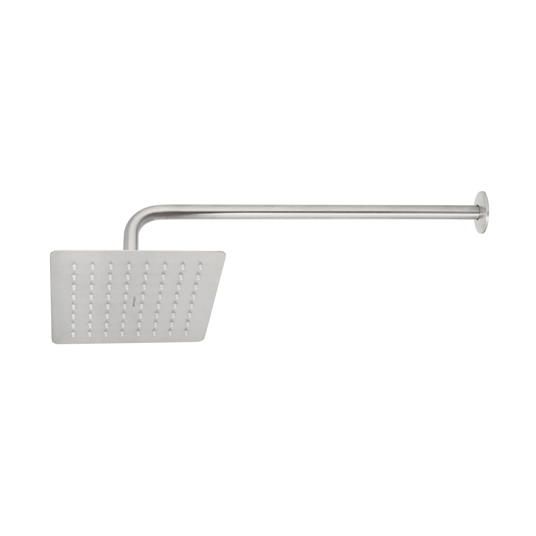 Regadera cuadrada 8", acero inoxidable con brazo, satín, Túbig