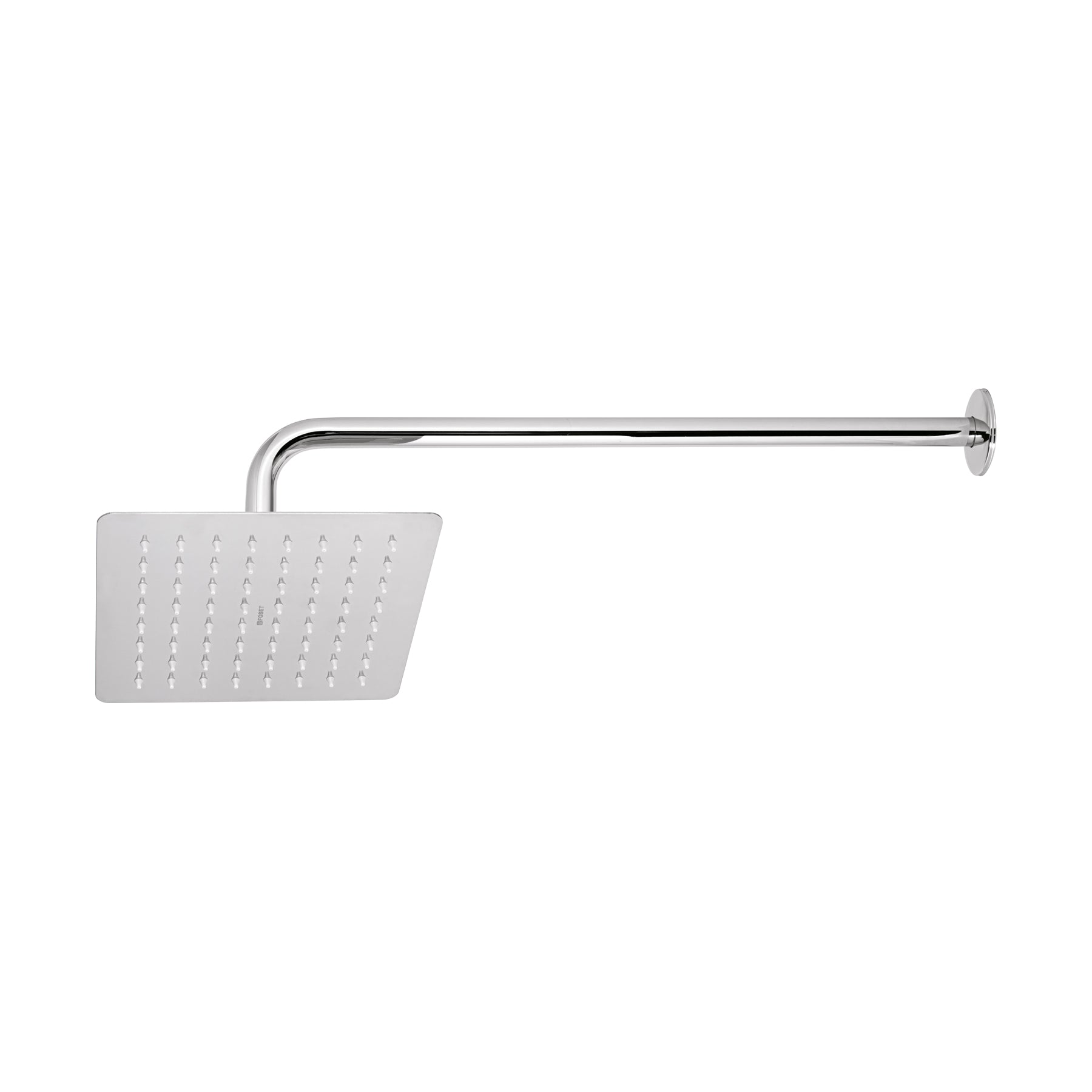Regadera cuadrada 8", acero inoxidable con brazo, cromo, Túbig