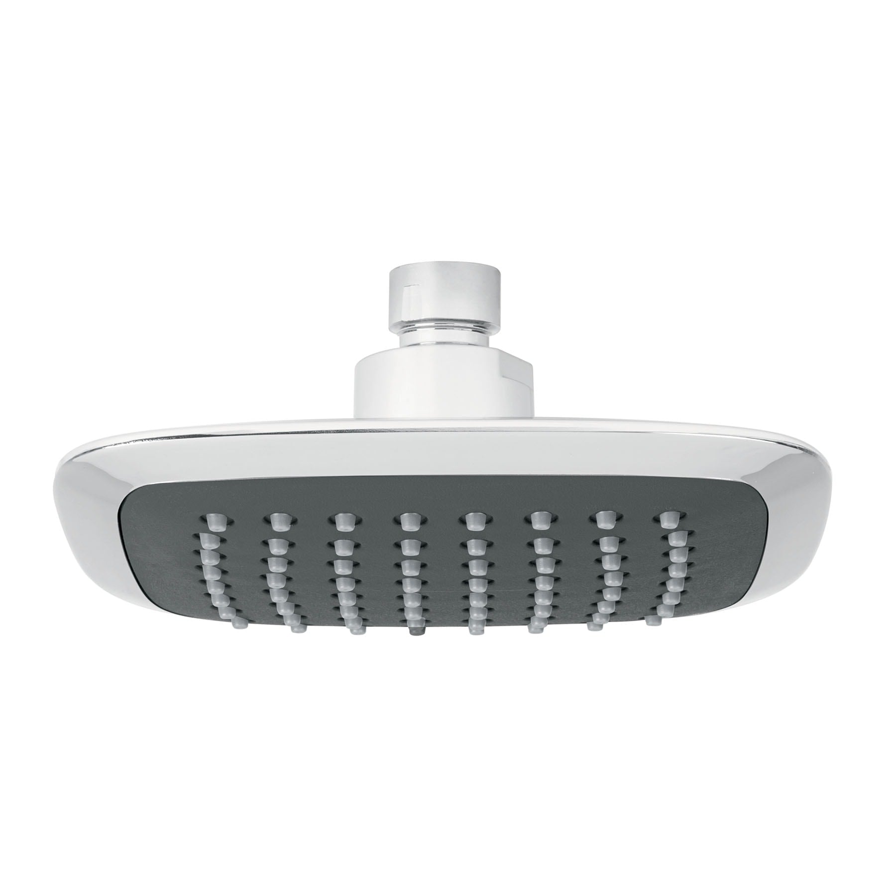 Regadera cuadrada plato ancho 6" gris-cromo, sin brazo, Aero