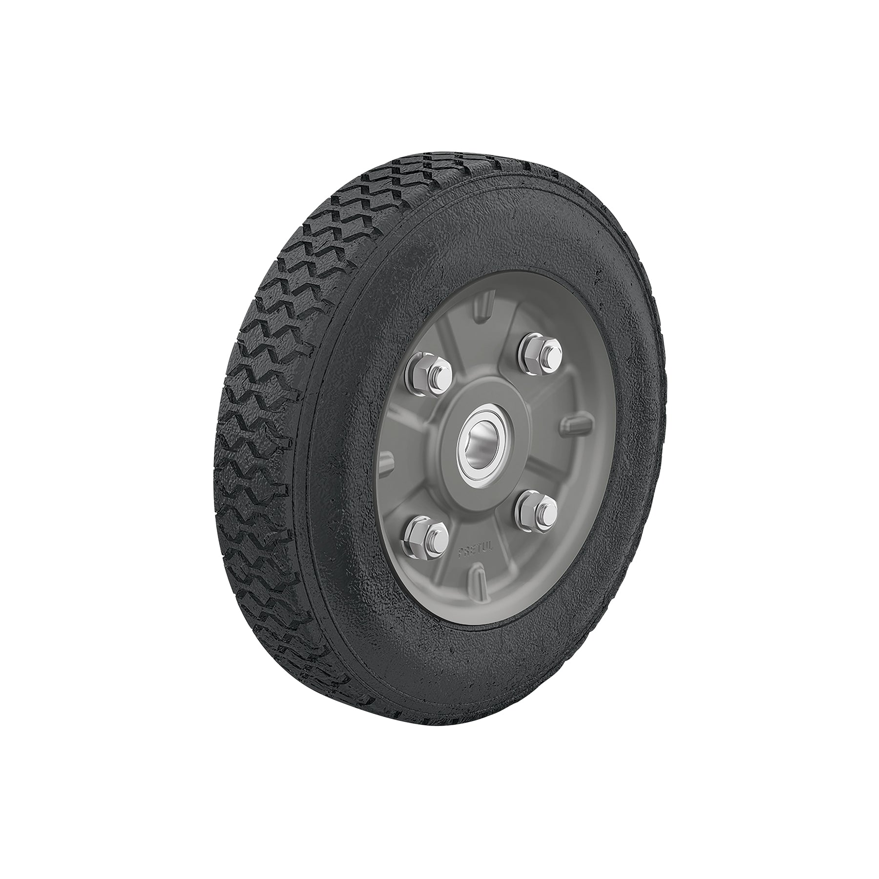 Rueda de hule sólido 8" para diablo, doble balero, Pretul, RD-82, 45485