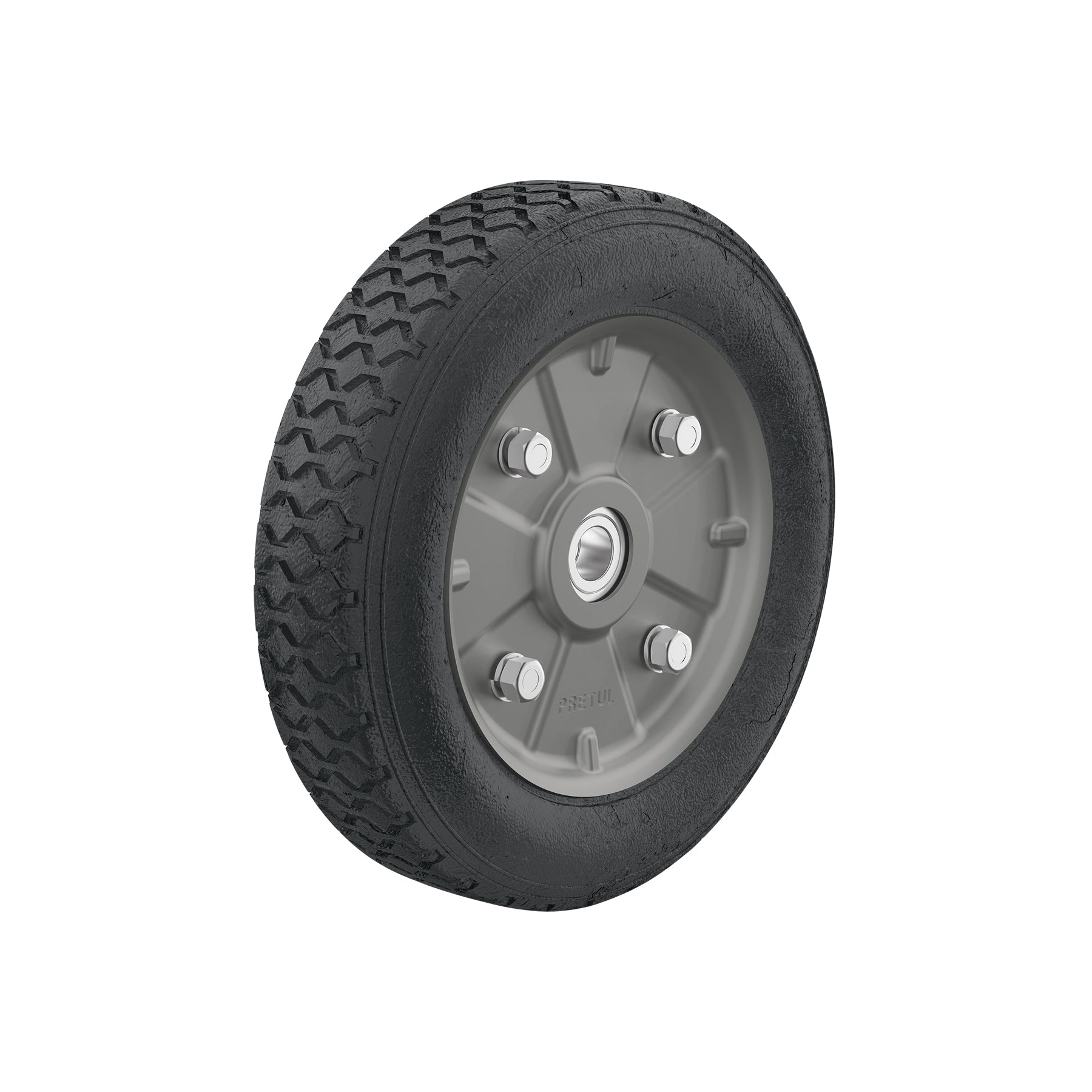 Rueda de hule sólido 9" para diablo, doble balero, Pretul, RD-92, 45487