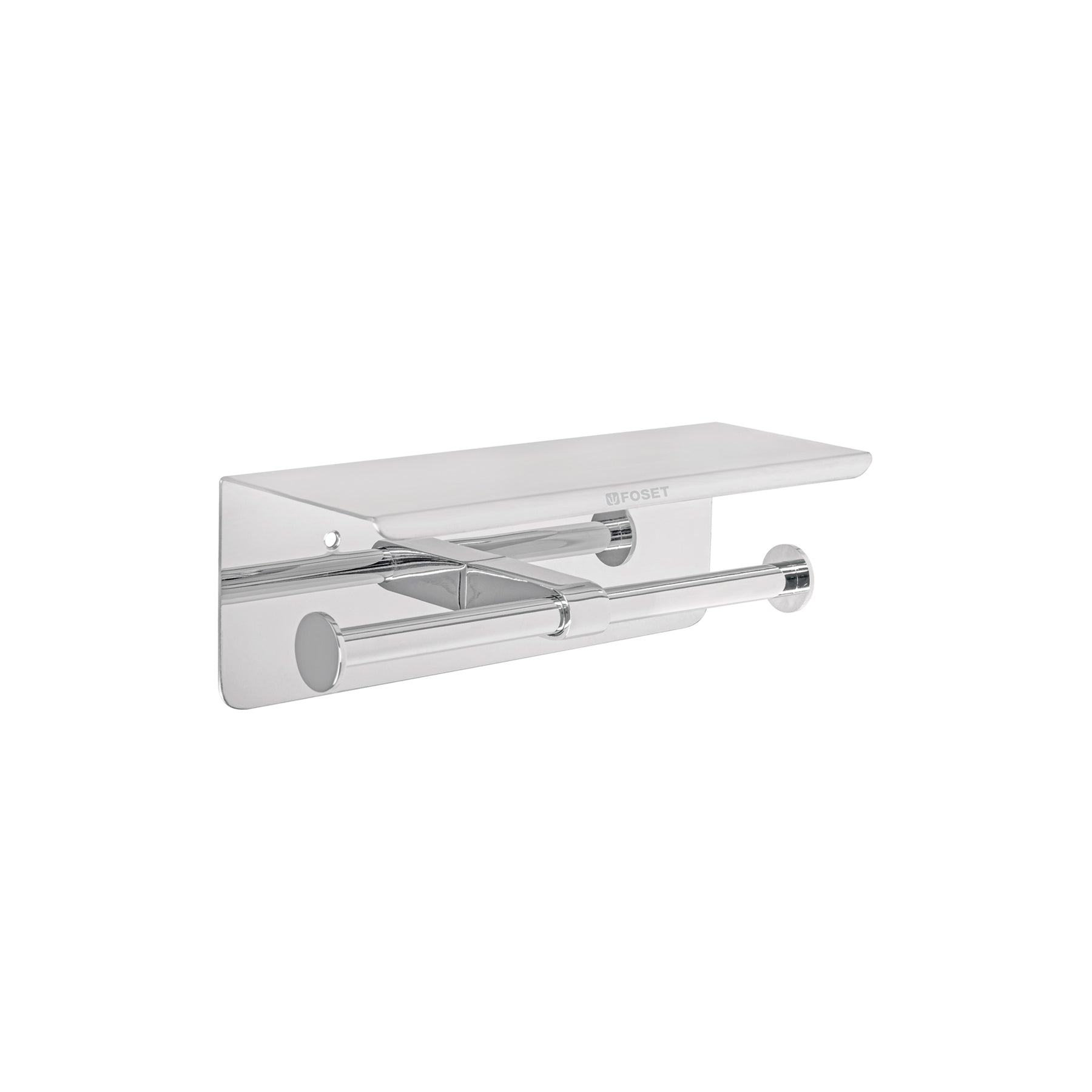 Portarrollo doble en cromo con soporte para celular, RIVIERA, Foset, RIA-85, 46356