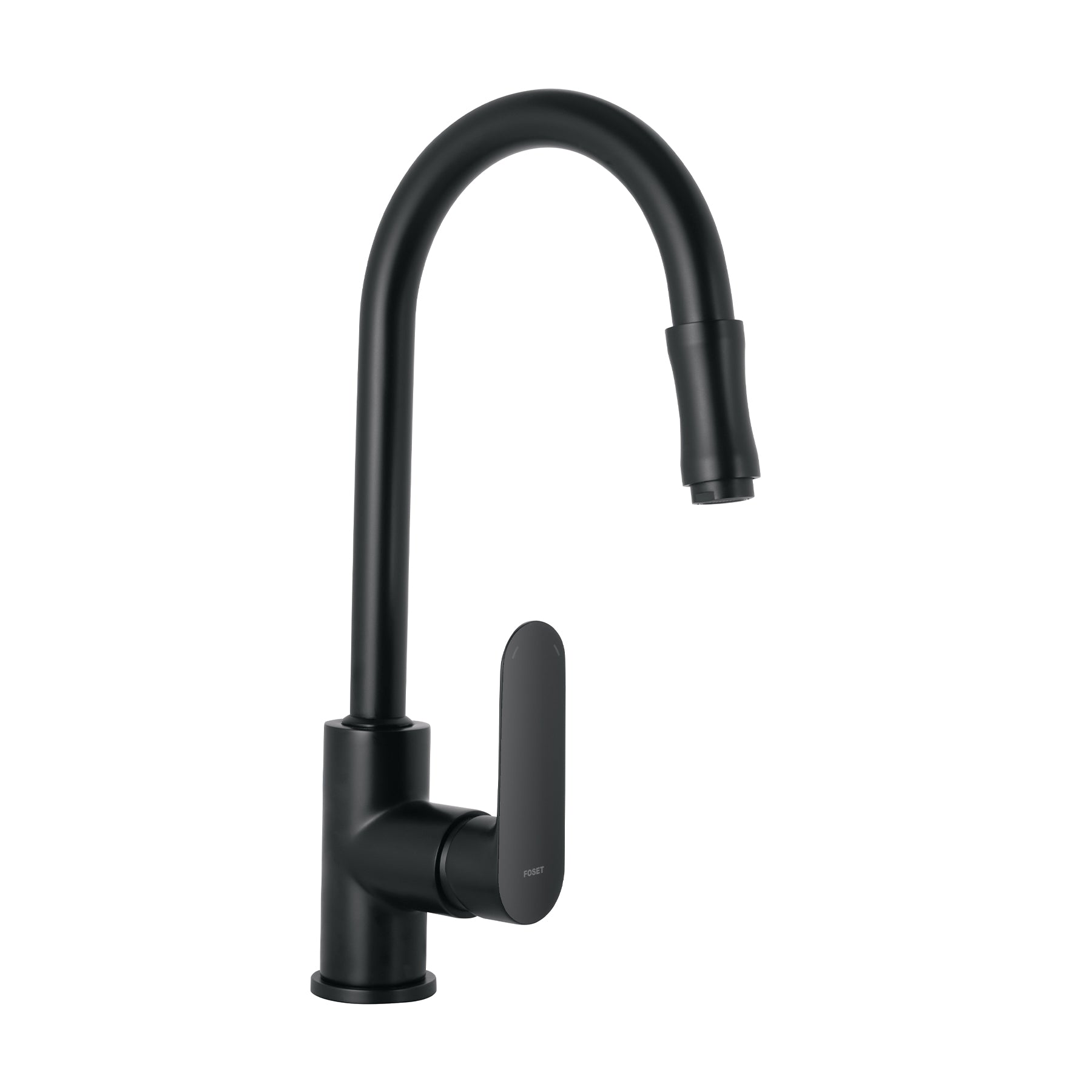 Monomando retráctil para fregadero, negro, FOSET RIVIERA