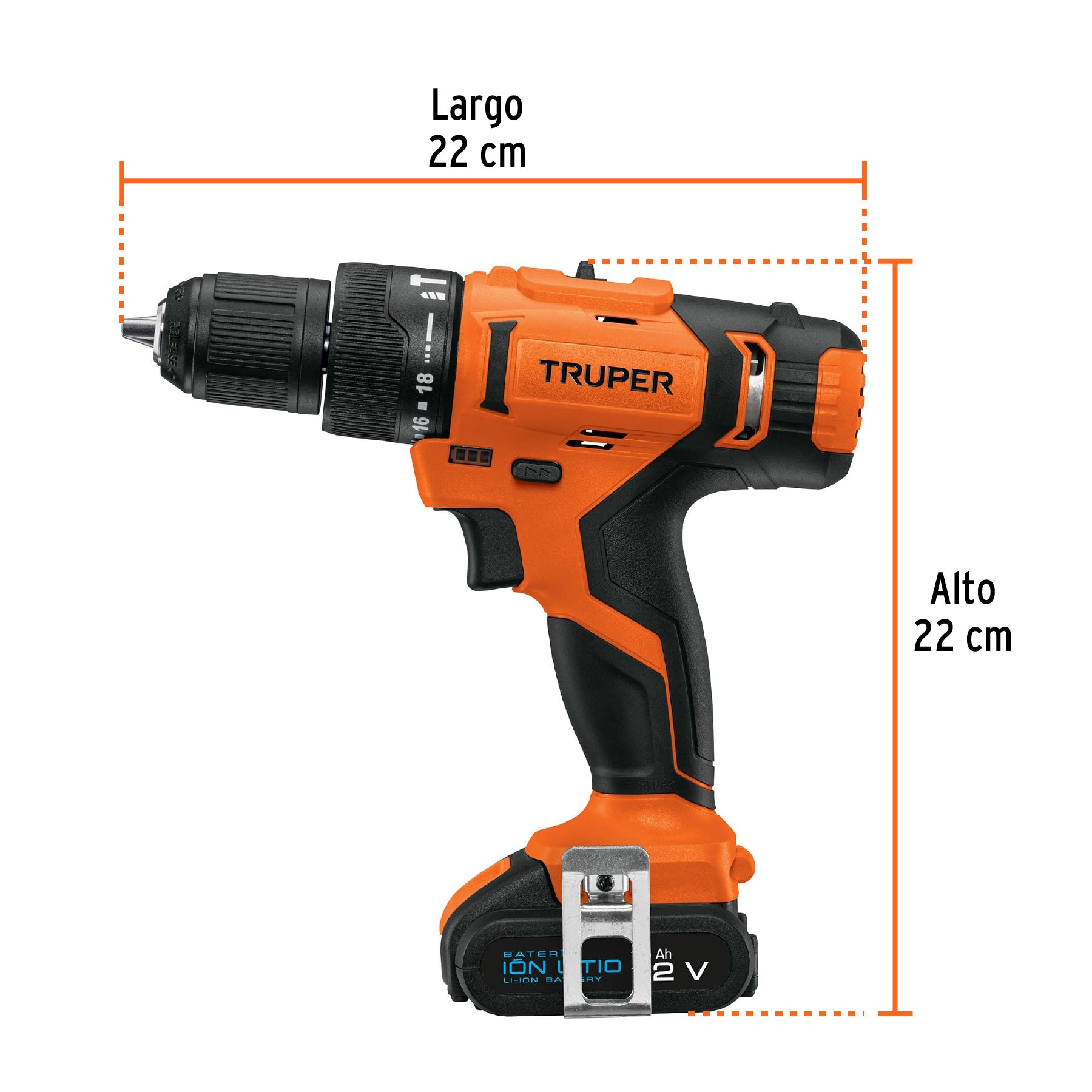 Rotomartillo inalámbrico 3/8", 12 V, Truper