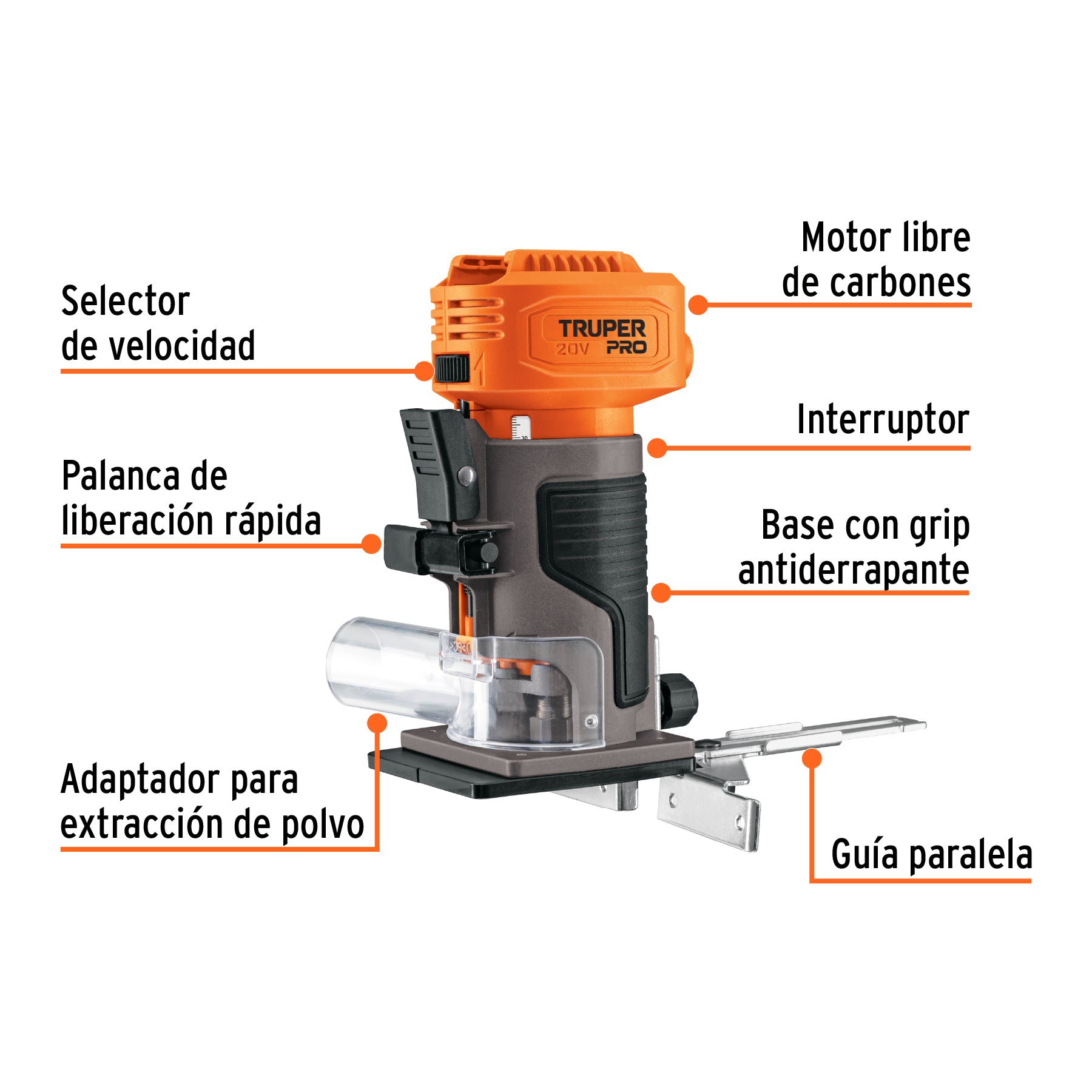 Router 1/4", sin accesorios, PRO