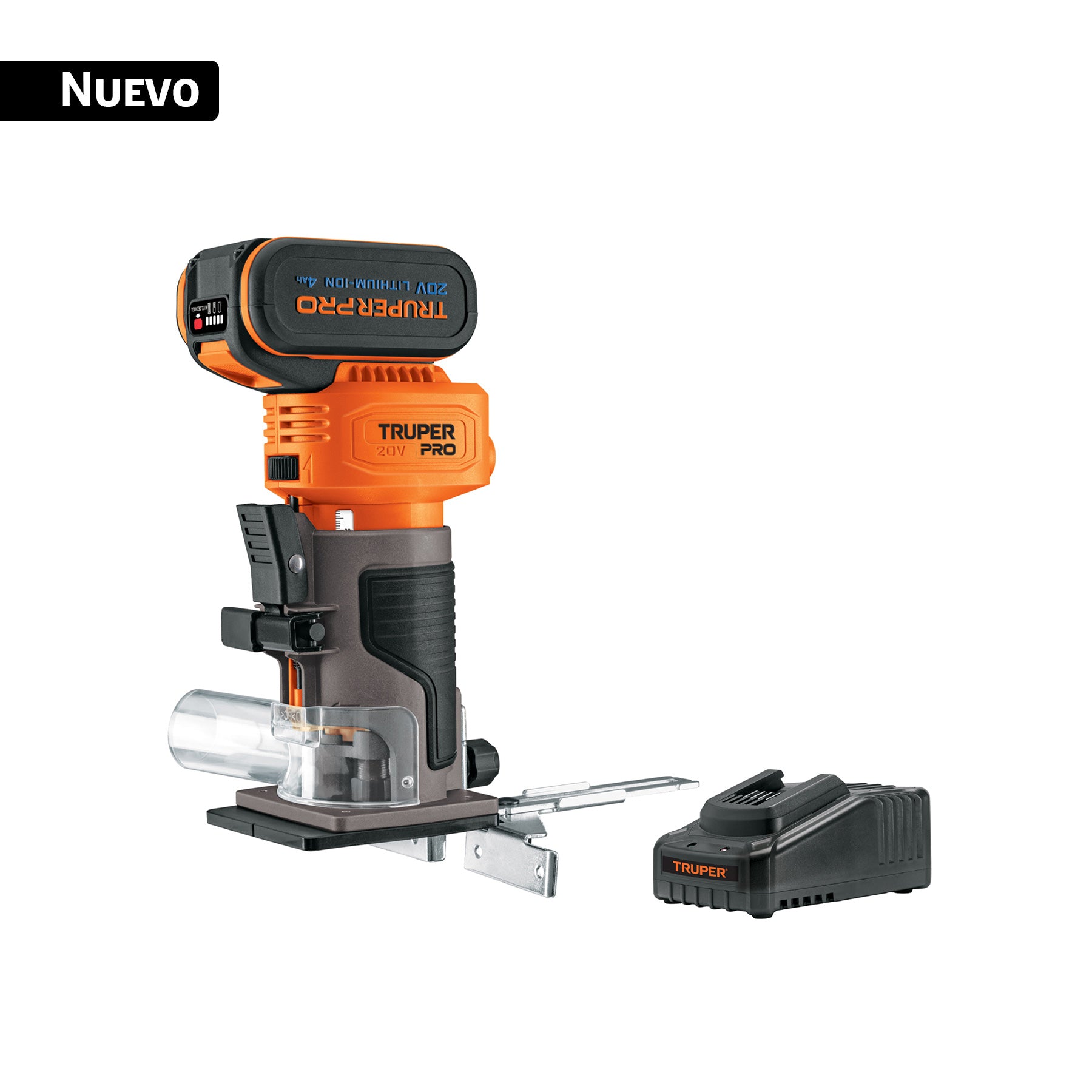 Router inalámbrico 1/4", 1 batería 4Ah, PRO