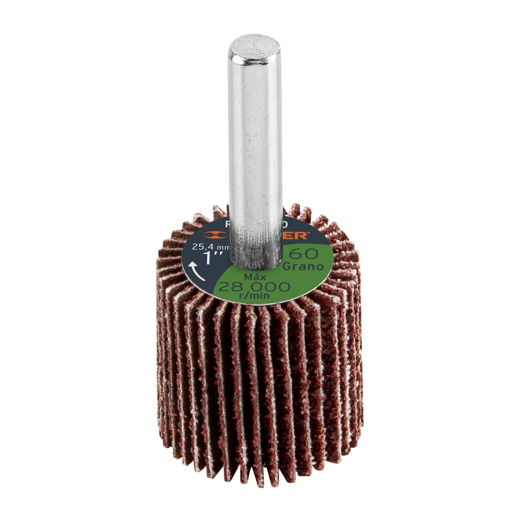 Rueda flap de 1", grano 60, Truper