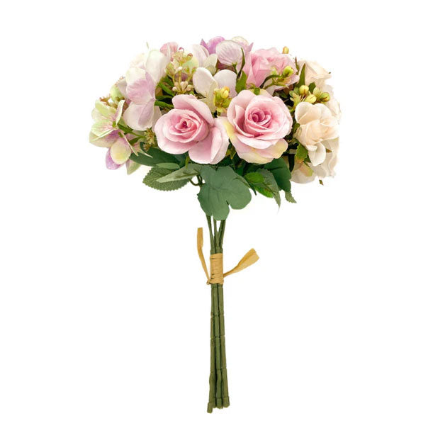 Ramo decorativo color crema rosa rosacea 37 cm Bouquet