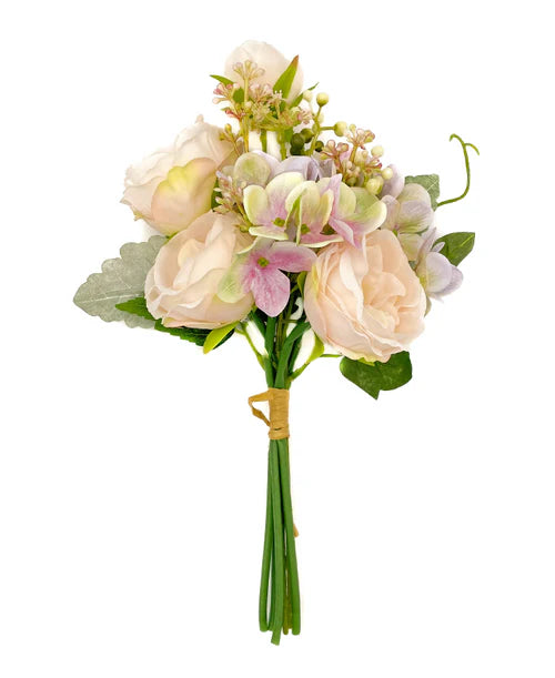 Ramo decorativo color crema rosa hort 35cm Bouquet