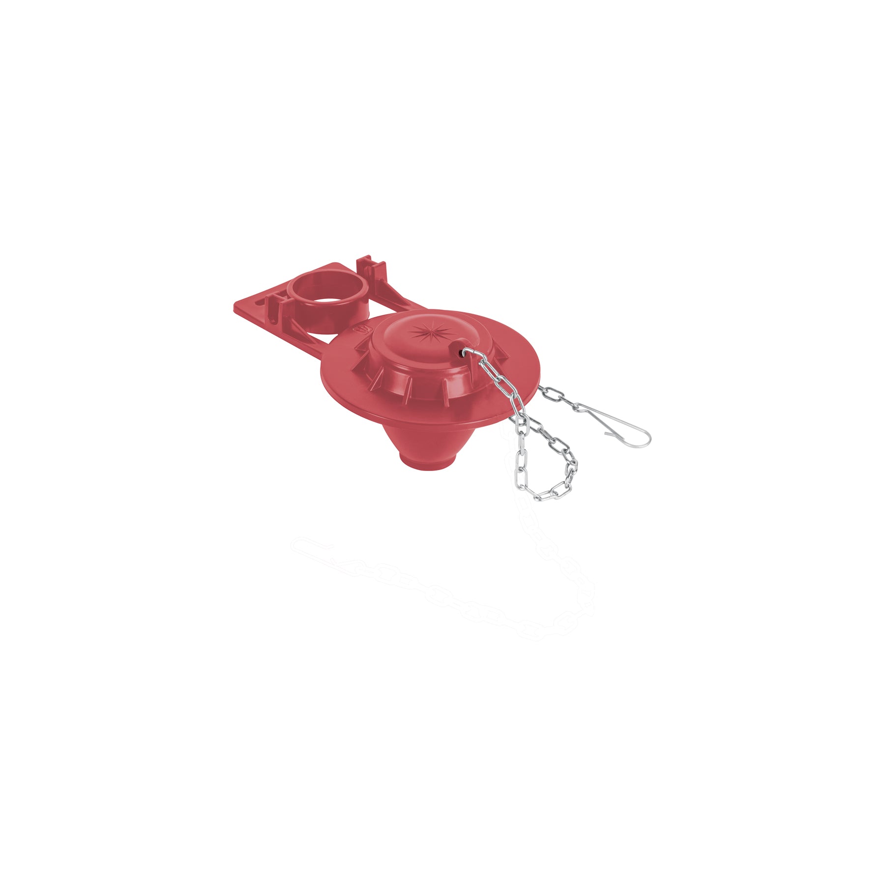 Sapo 2" para WC, silicona roja, cadena inoxidable idable, Foset, SA-007, 49362
