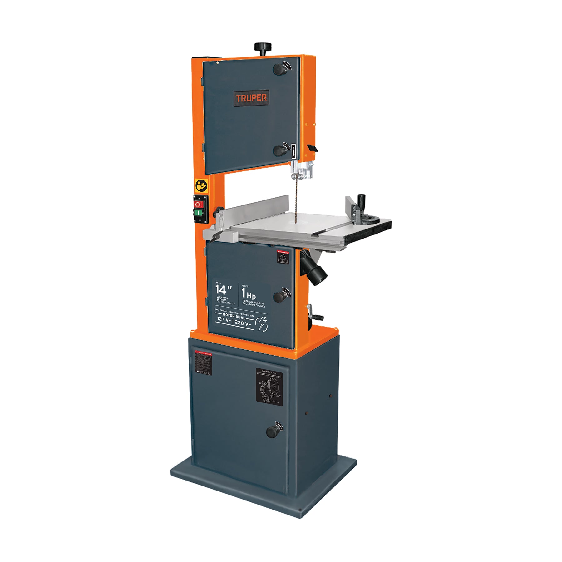 Sierra cinta 14", 1 HP (750 W), Truper