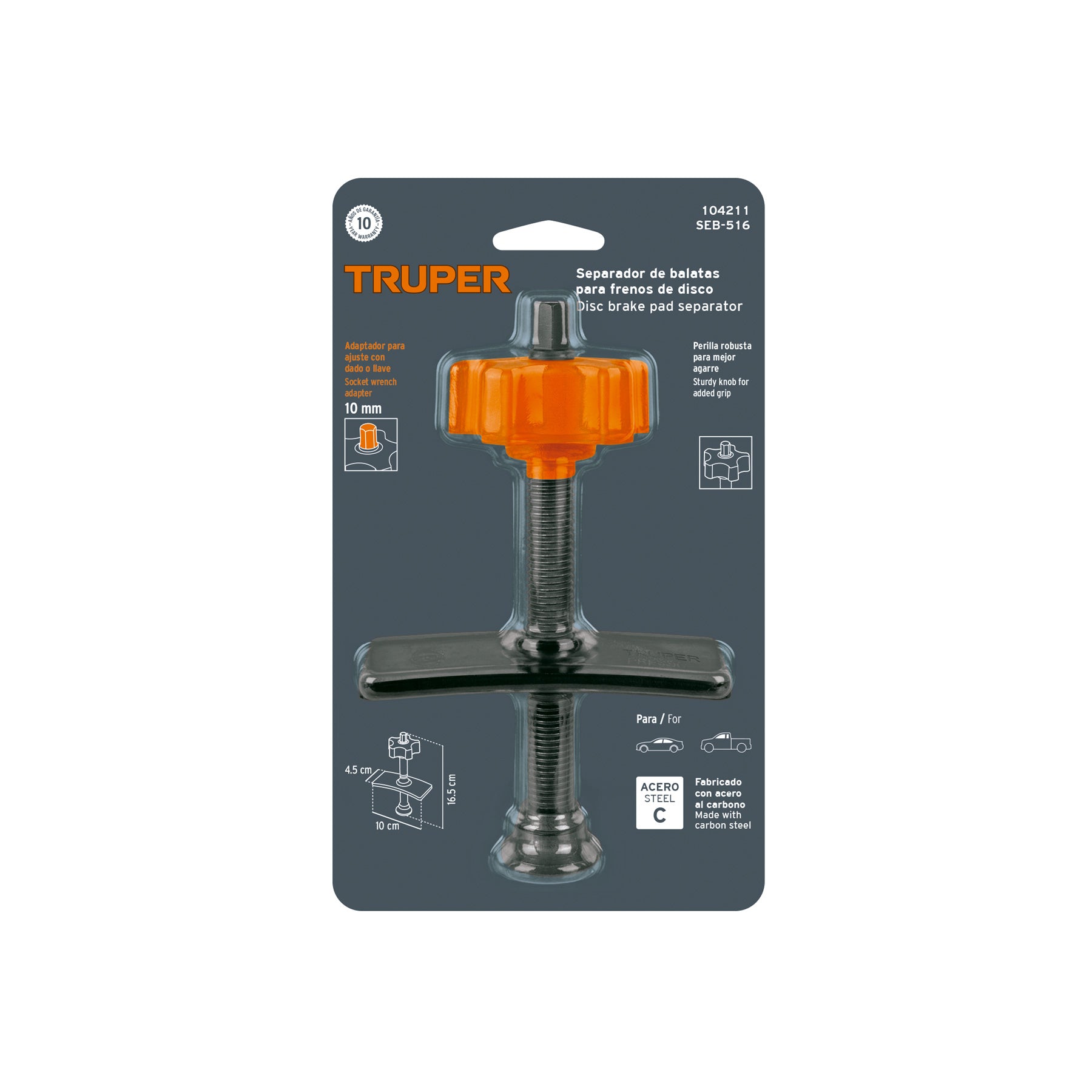 Separador de balatas para frenos de disco, Truper, SEB-516, 104211