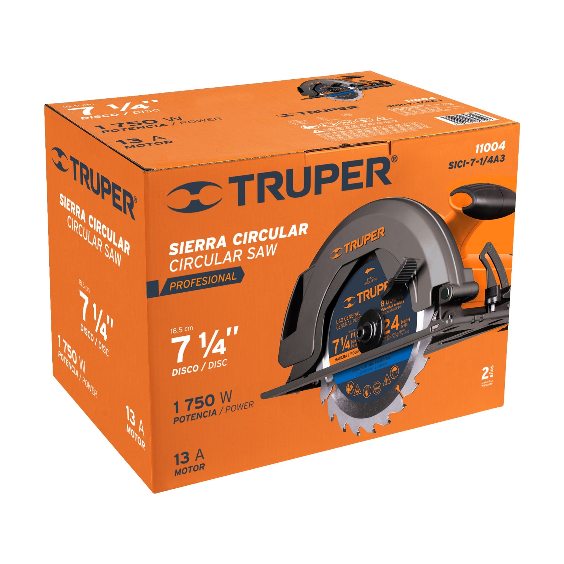 Sierra circular 7-1/4", 1750W, Truper PRO