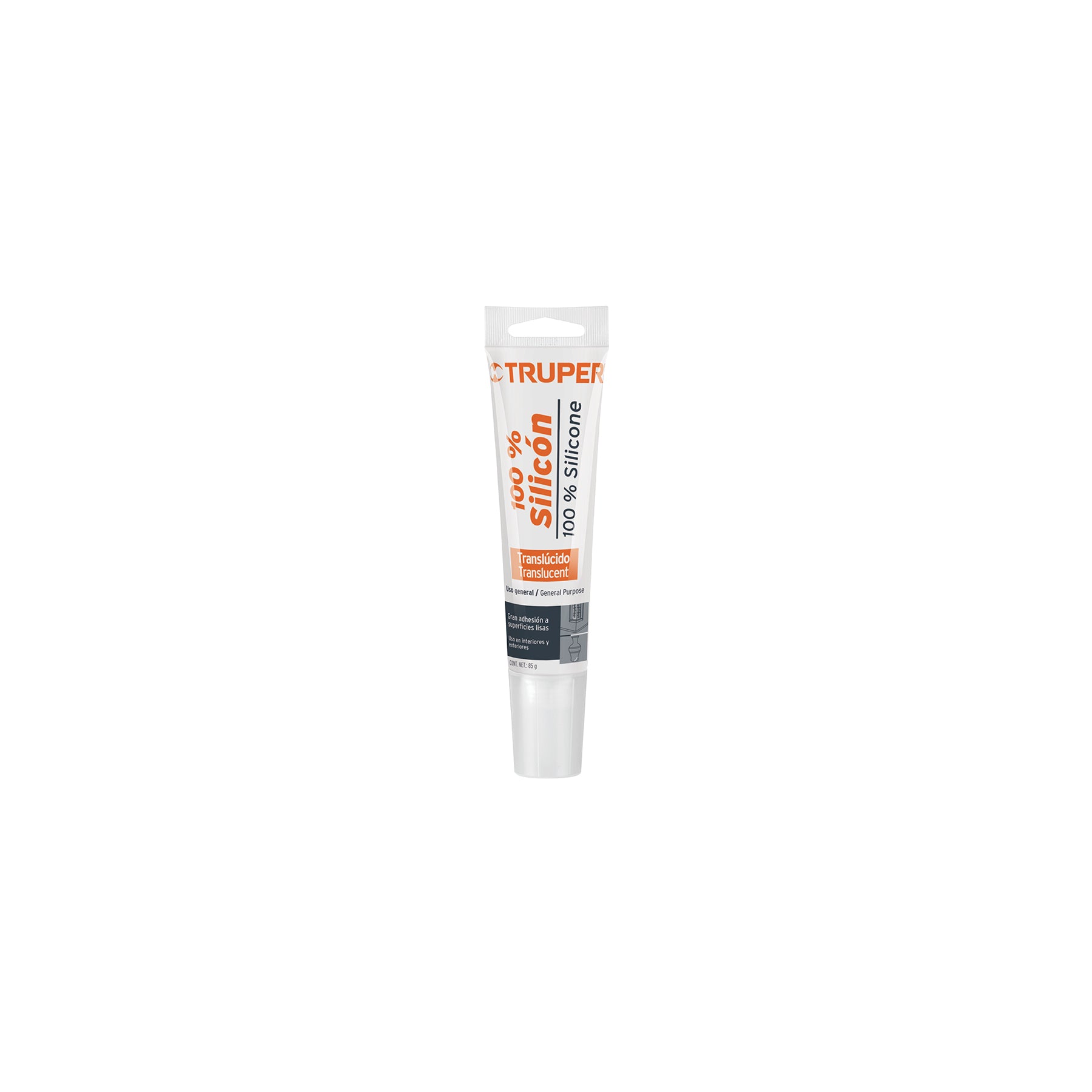Sellador transparente 100% silicón de 85 g, Truper