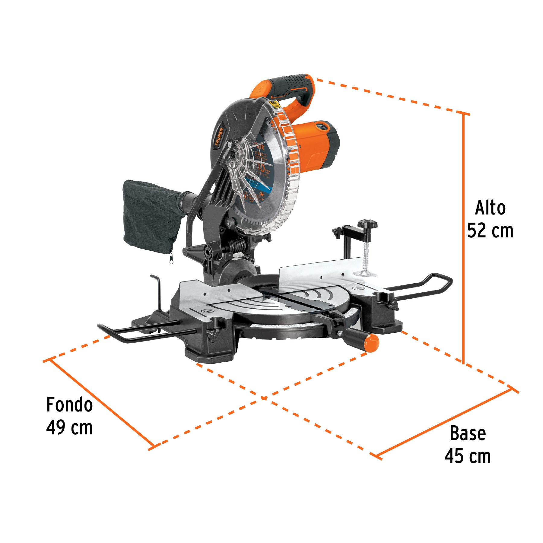 Sierra de inglete 10", 1900W compuesta, Truper