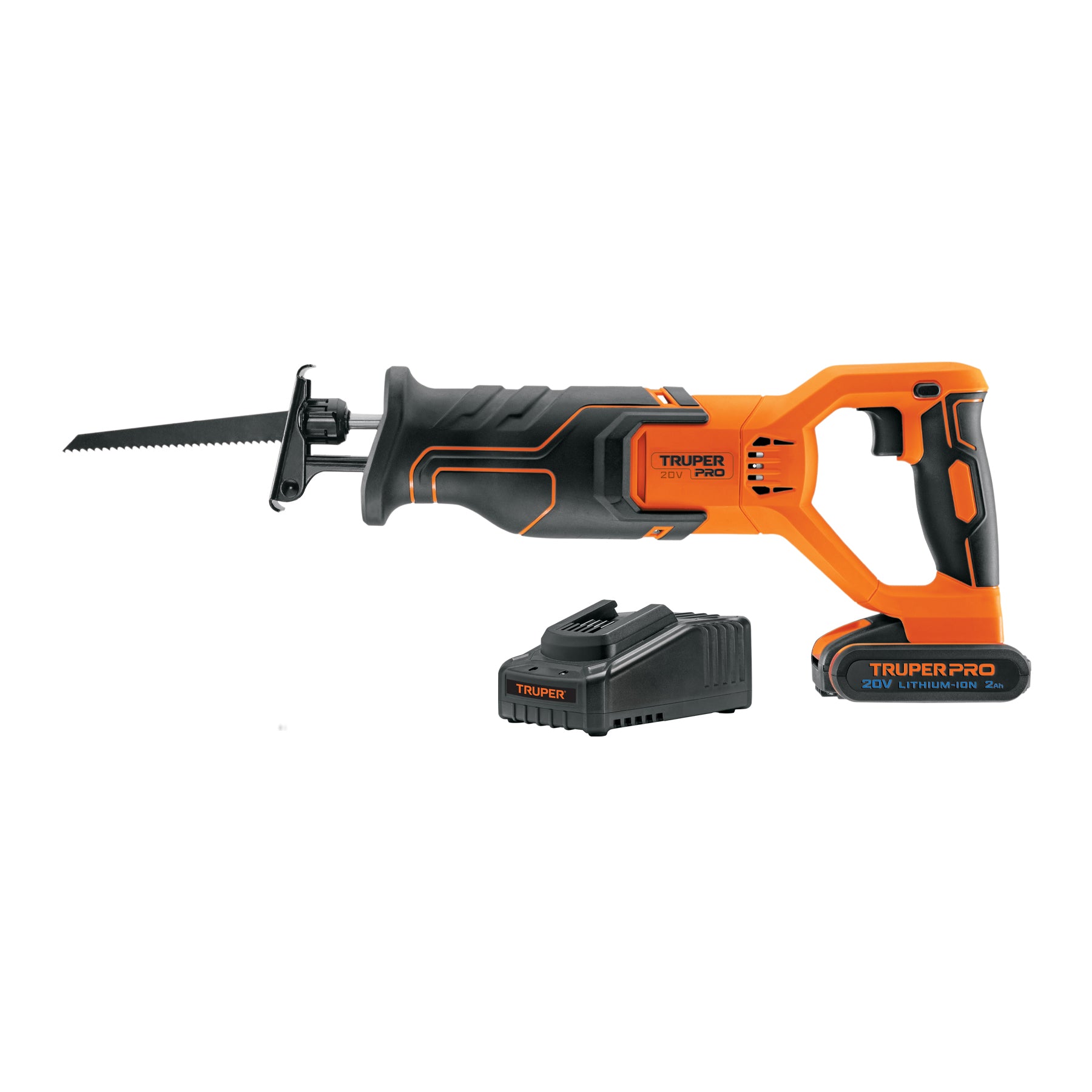 Sierra sable inalámbrica, 20V, 1 batería 2Ah, PRO