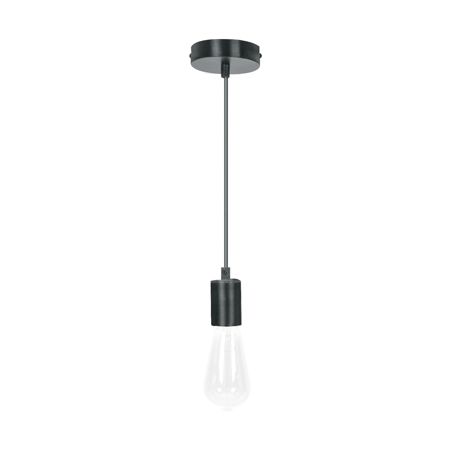 Socket colgante metálico, negro, Volteck
